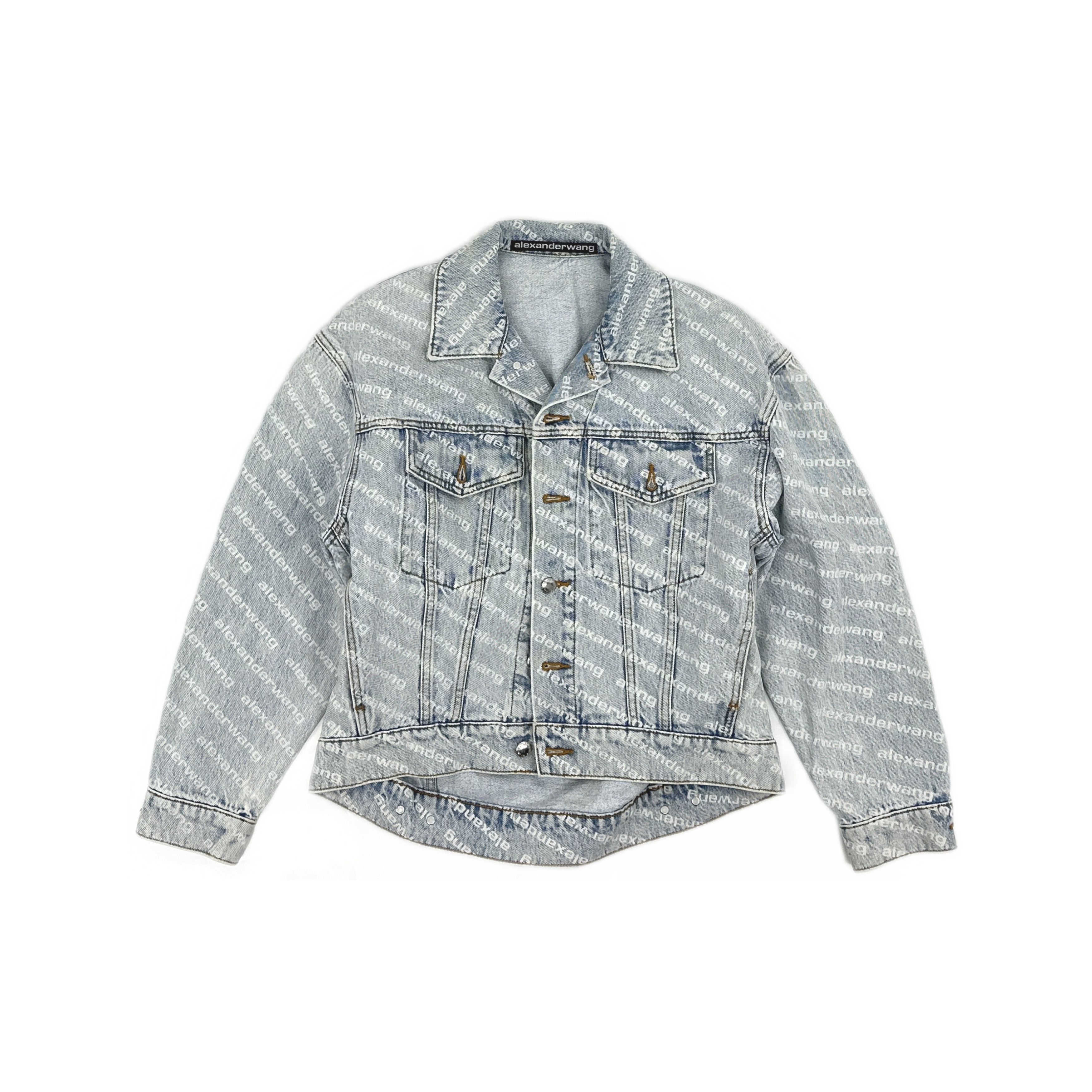 Alexander Wang Alexander Wang Logo Print Denim Jacket XS Size XS / US 0-2 / IT 36-38 - 1 Thumbnail
