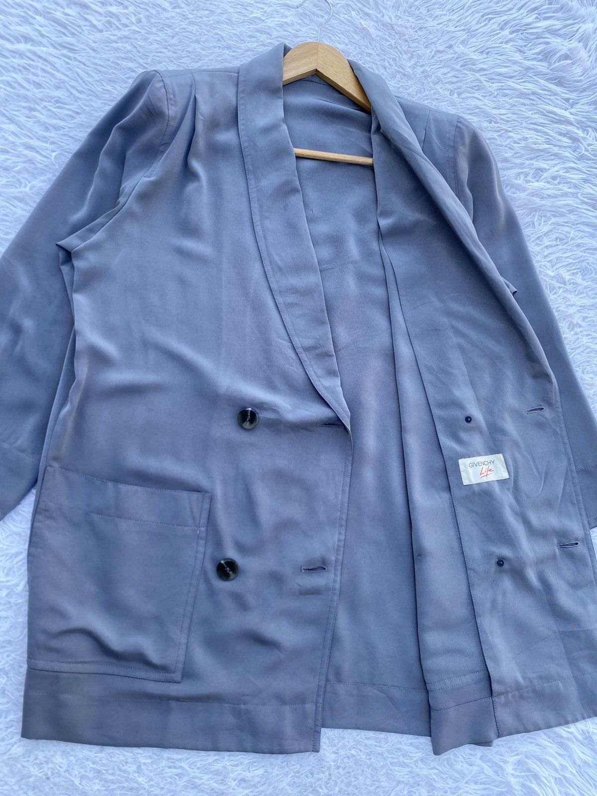 Givenchy Rare Vintage 90s Givenchy Satin Double Breasted Blazer Women Size M / US 6-8 / IT 42-44 - 6 Thumbnail