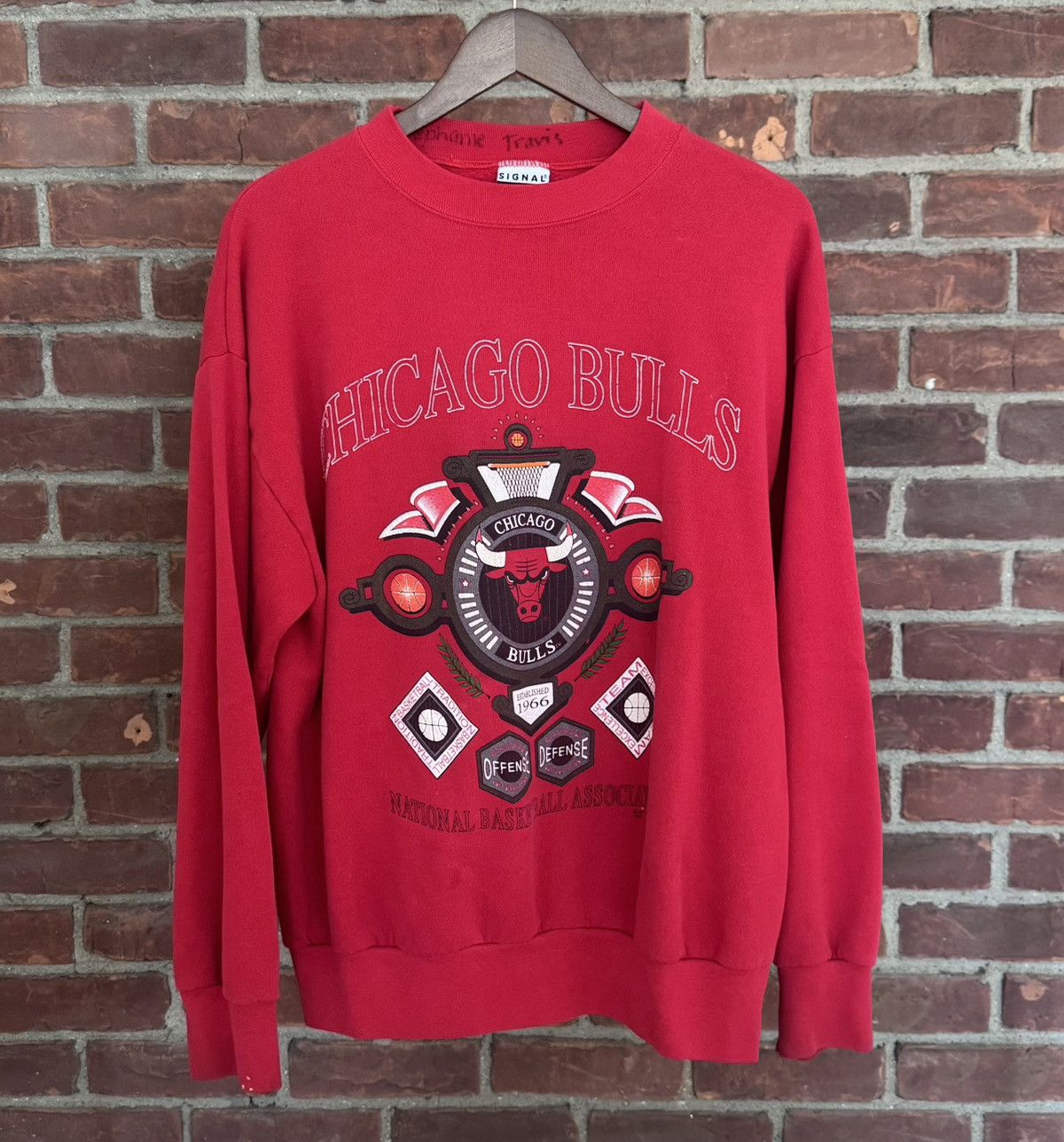 Vintage Vintage 90s Chicago Bulls Crewneck Sweatshirt - Big Logo NBA Size US XL / EU 56 / 4 - 1 Thumbnail