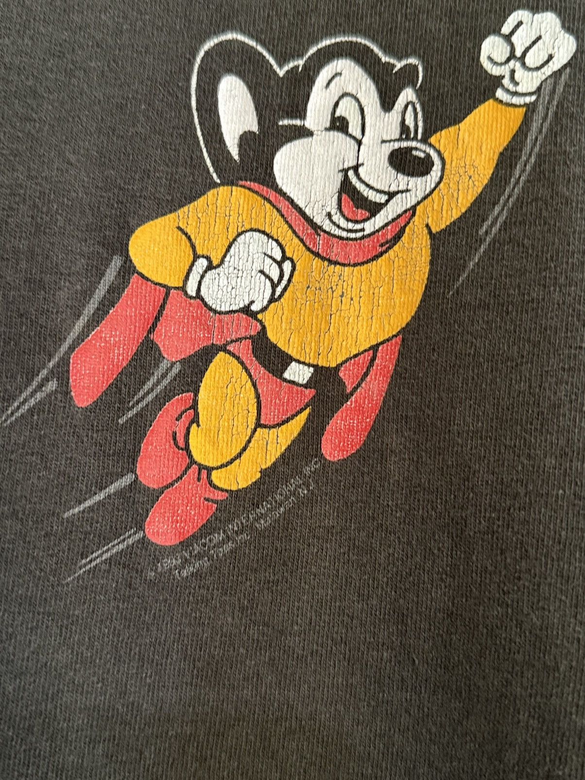 Cartoon Network Vintage 90s Mighty Mouse Canter Seperhero Sun Faded Tee Size US L / EU 52-54 / 3 - 3 Thumbnail