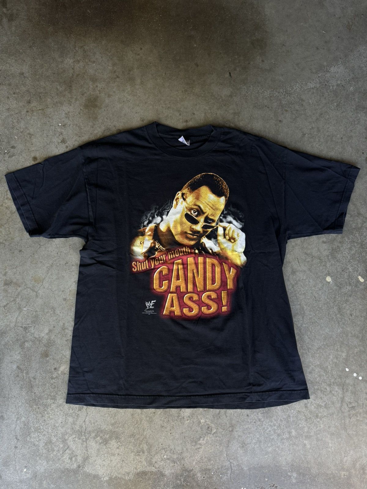 Vintage 1999 WWF The Rock Candy Ass Tee Shirt