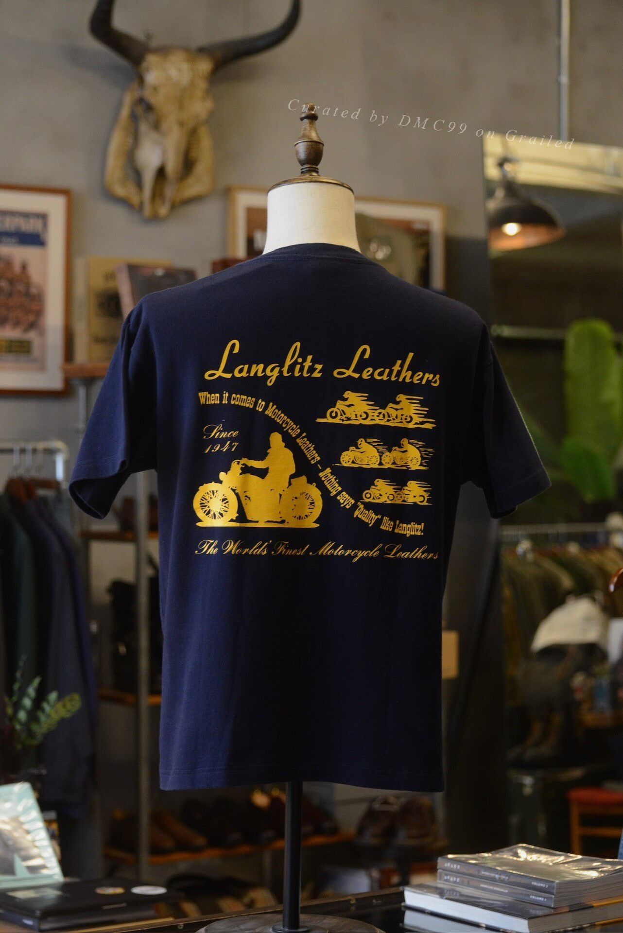 Vintage Langlitz Motorcycle Theme T-shirt Size US L / EU 52-54 / 3 - 1 Thumbnail