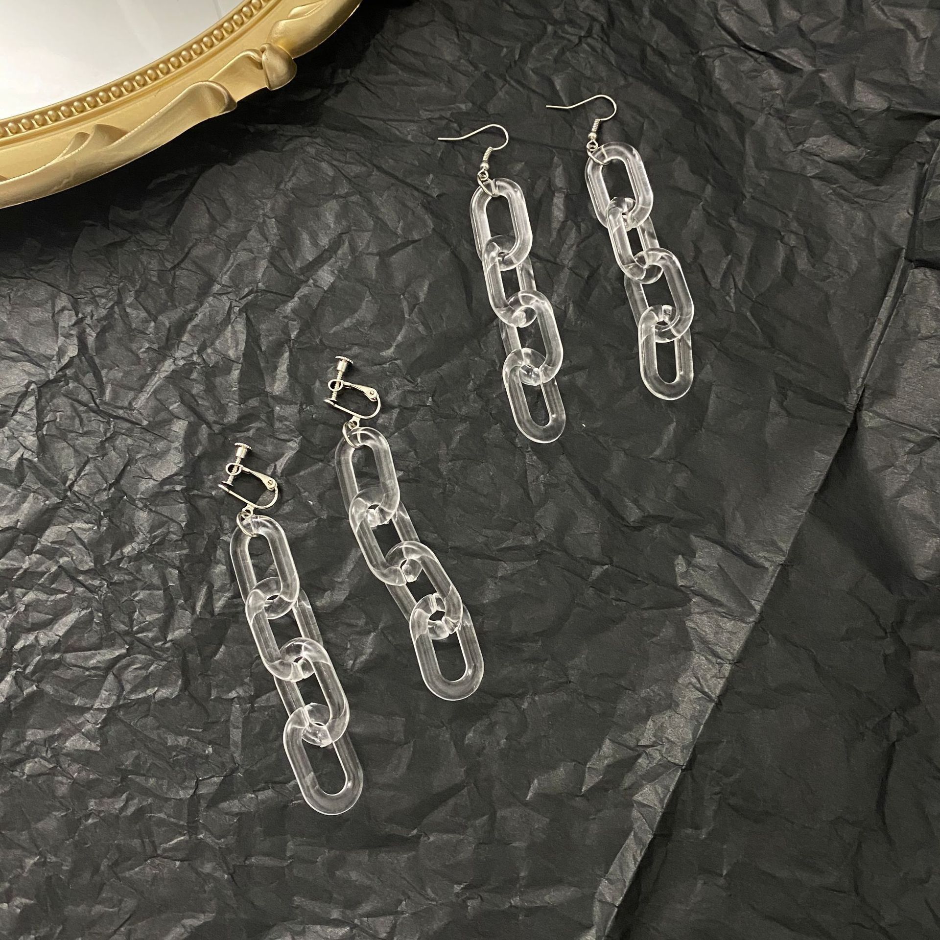 Jewelry Cuban Link Chain Future Earrings One Pairs Chrome Jewelry Size ONE SIZE - 1 Thumbnail