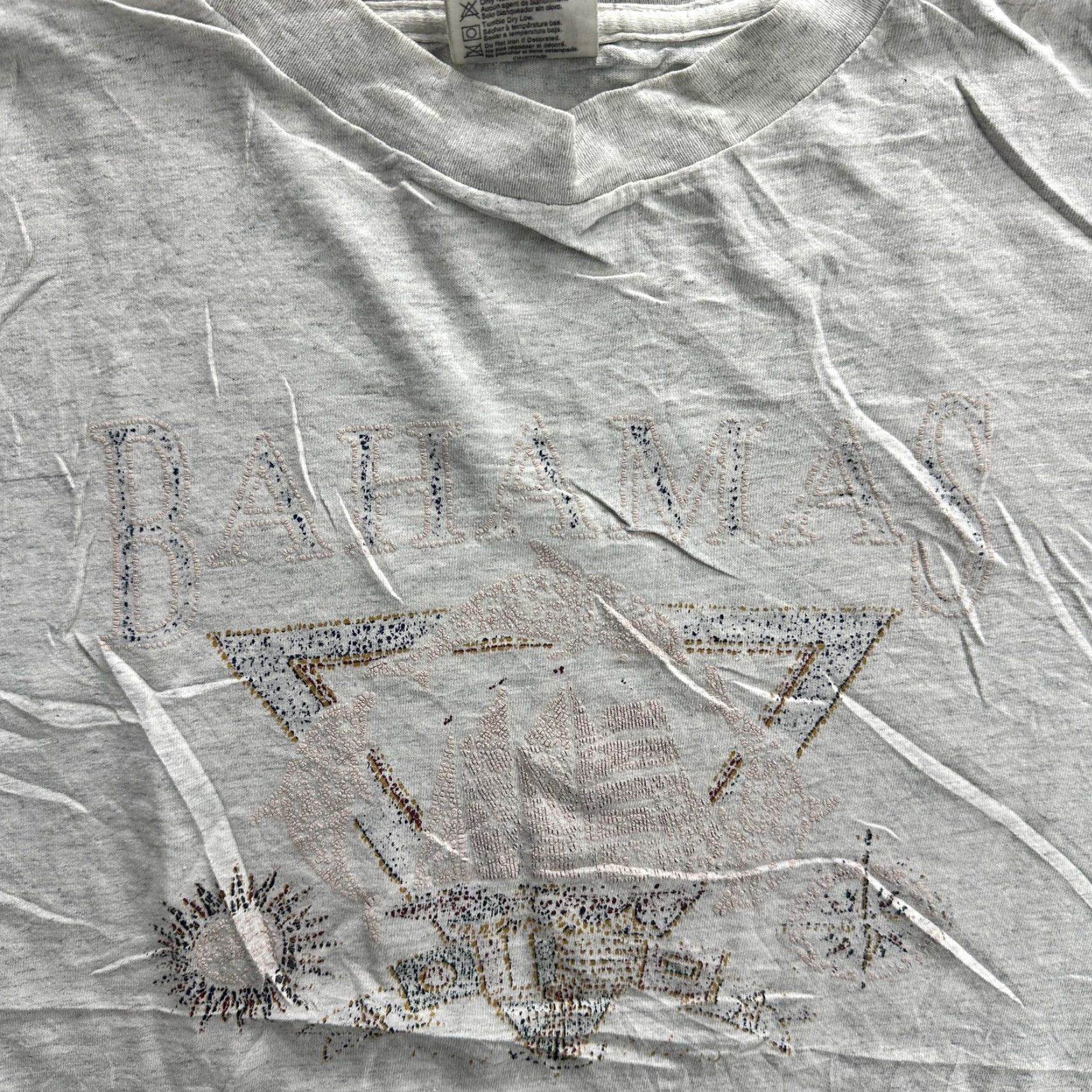 Vintage VINTAGE Bahamas Shirt Mens XL Gray Onetta 90s Nautical Travel Graphic Cotton Tee Size US XL / EU 56 / 4 - 2 Thumbnail