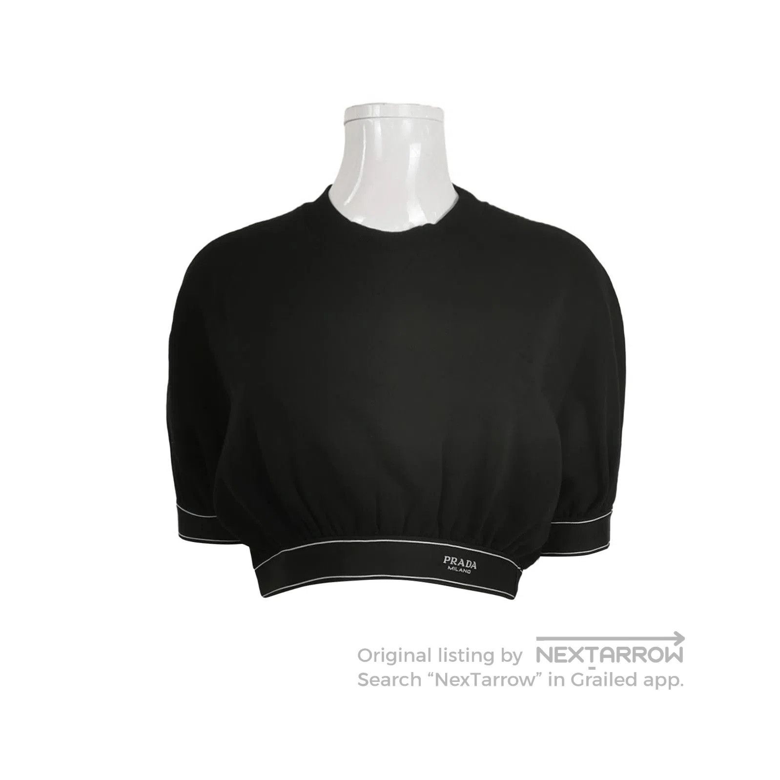 Prada Prada Logo Cotton Crew Neck Top . Size XS / US 0-2 / IT 36-38 - 1 Thumbnail