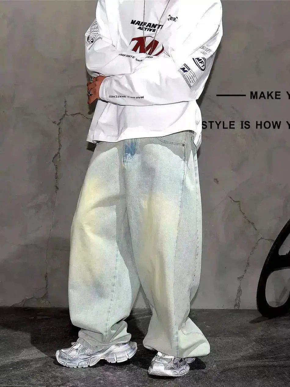 Japanese Brand damaged washed baggy bootcut jeans Size US 32 / EU 48 - 3 Thumbnail