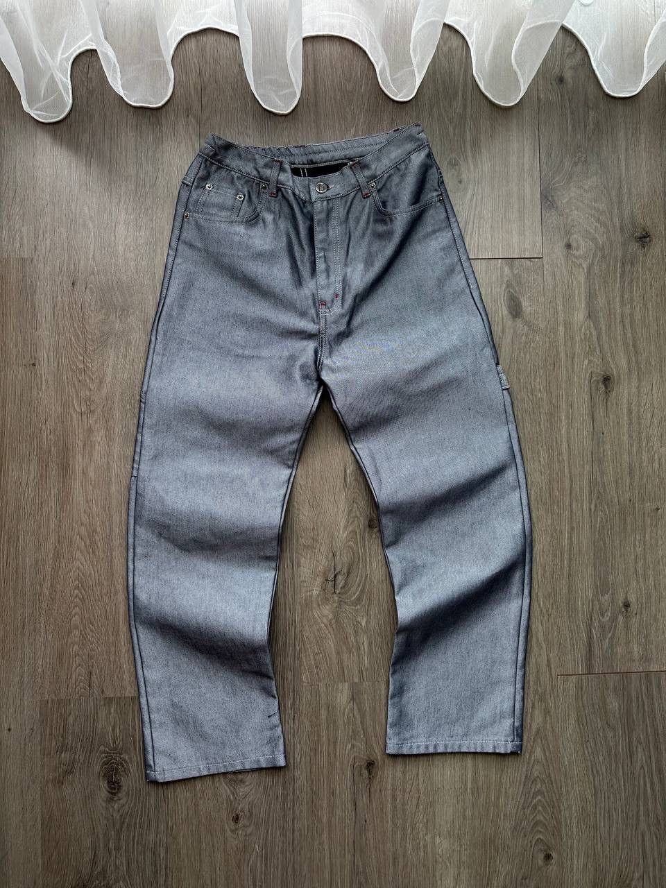 Japanese Brand × Vintage Vintage Y2K Wide Leg Rap Gray Big Logo Pants Size US 30 / EU 46 - 9 Thumbnail