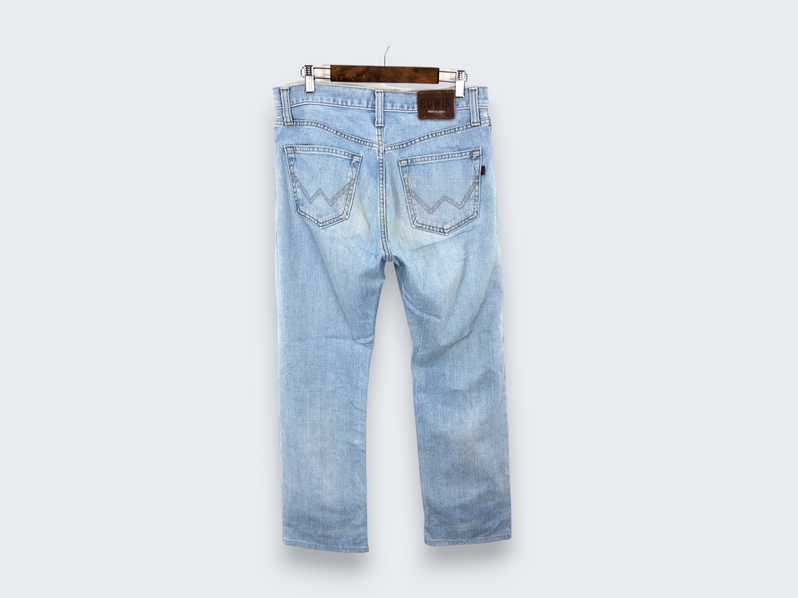 Edwin × Vintage 32 x 28 Vintage Edwin Light Wash Jeans L1349 Size US 32 / EU 48 - 4 Thumbnail