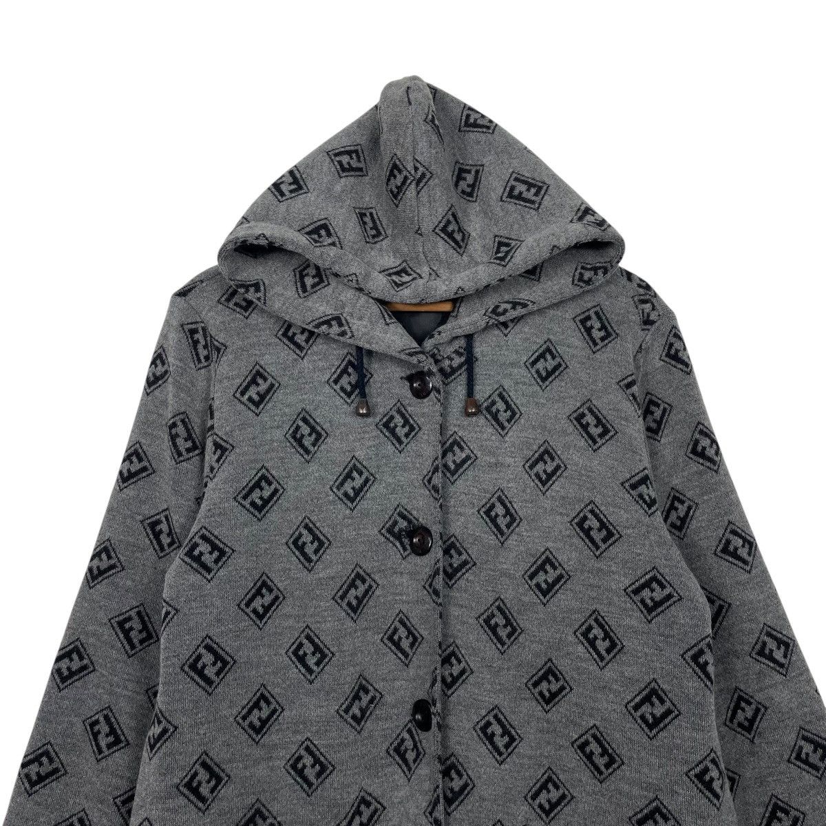 Fendi Vintage Fendi Monogram Hooded Wool Coat Size M / US 6-8 / IT 42-44 - 2 Thumbnail