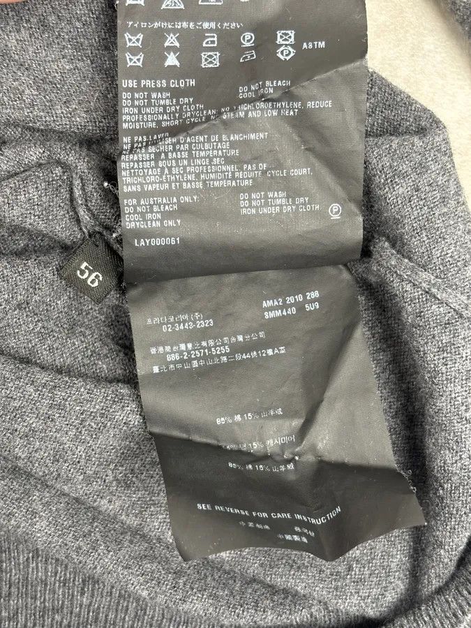 Prada SS2010 Prada Grey Cotton Cashmere Red Logo Patch Sweater Size US L / EU 52-54 / 3 - 10 Thumbnail
