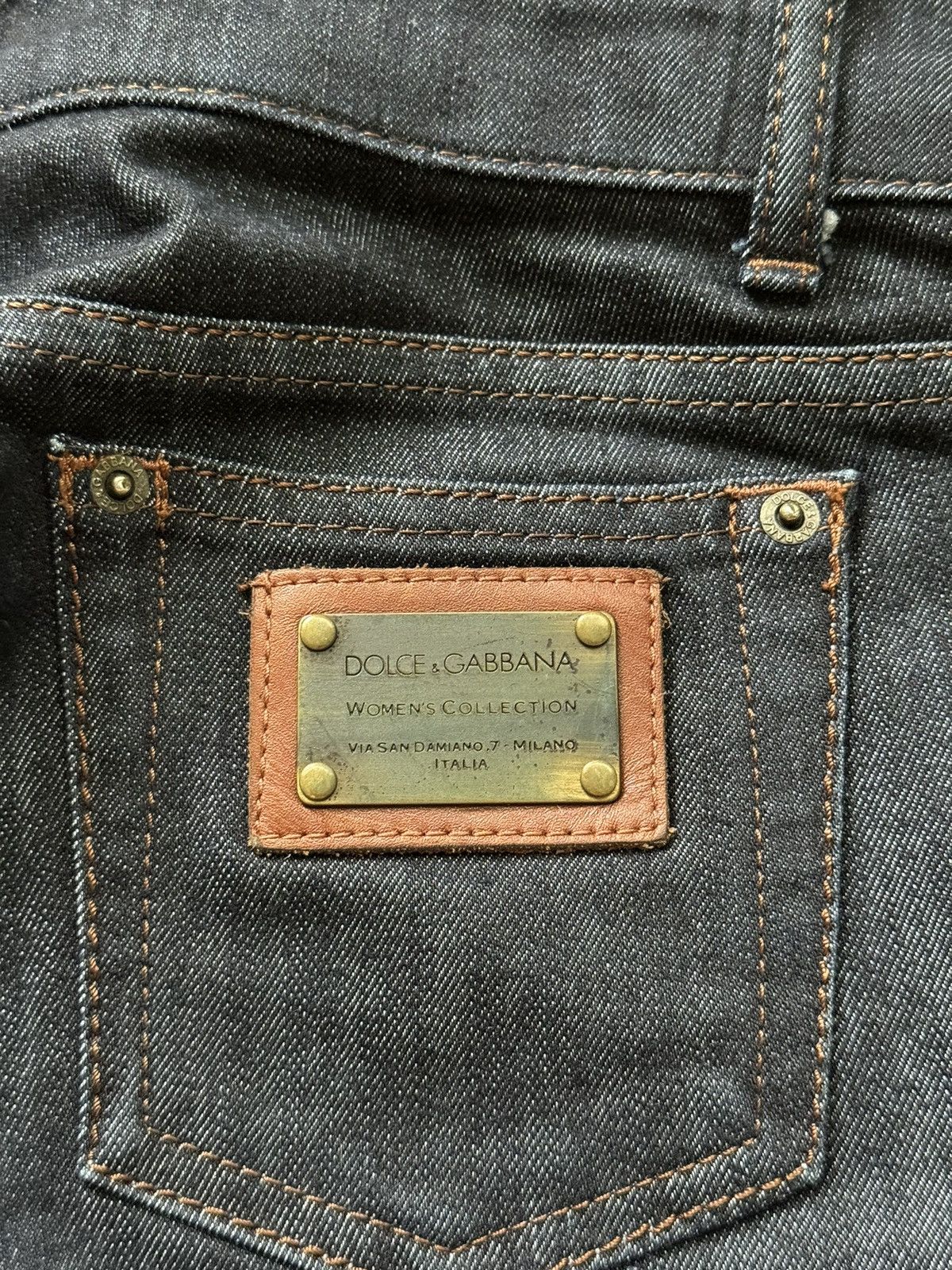 Designer × Dolce & Gabbana Dolce & Gabbana D&G steel metal patch logo jeans denim Size 27" / US 4 / IT 40 - 3 Thumbnail