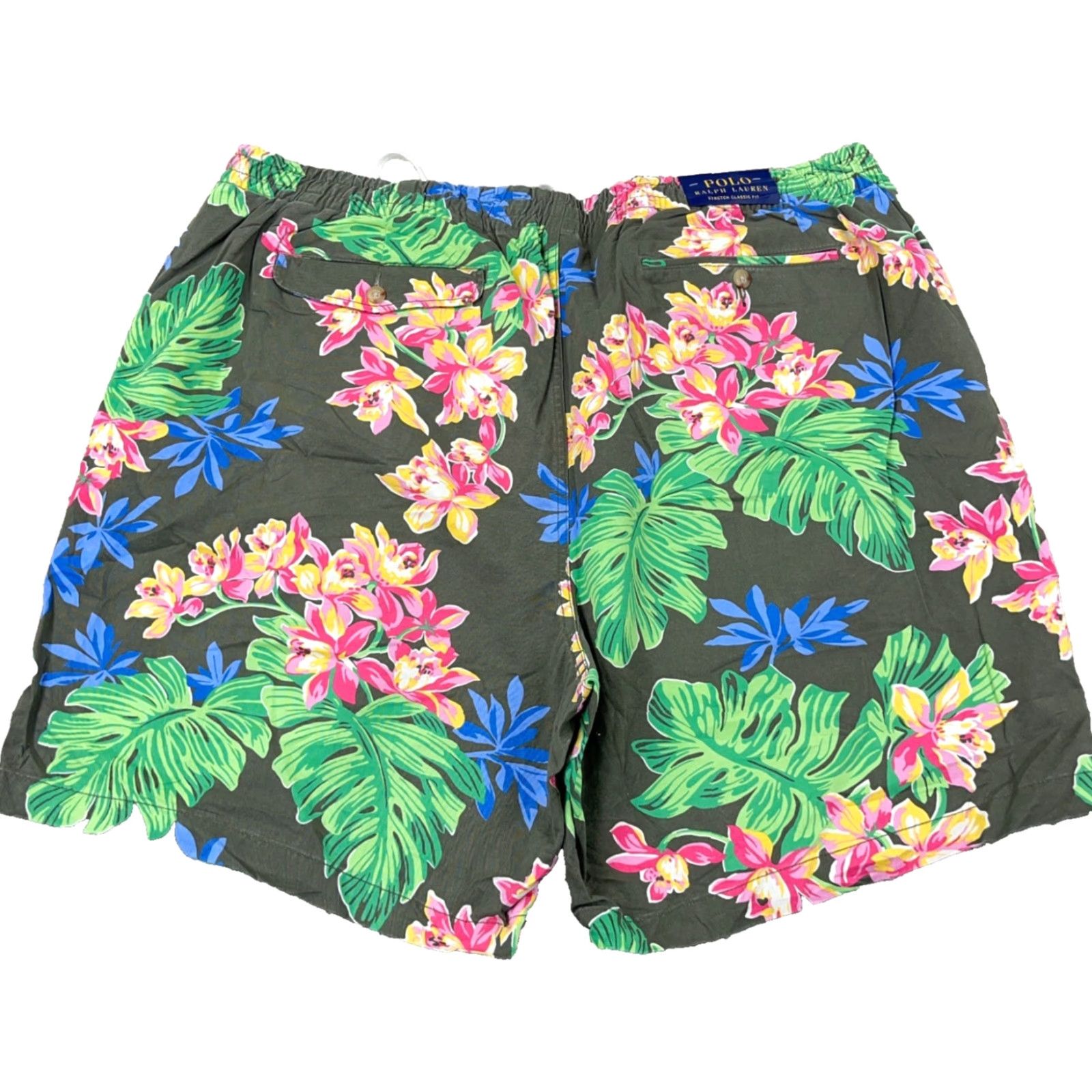 Polo Ralph Lauren Polo Ralph Lauren Swim Trunks Men 2XB Green Pink Floral Stretch Classic Fit Size US XXL / EU 58 / 5 - 2 Thumbnail