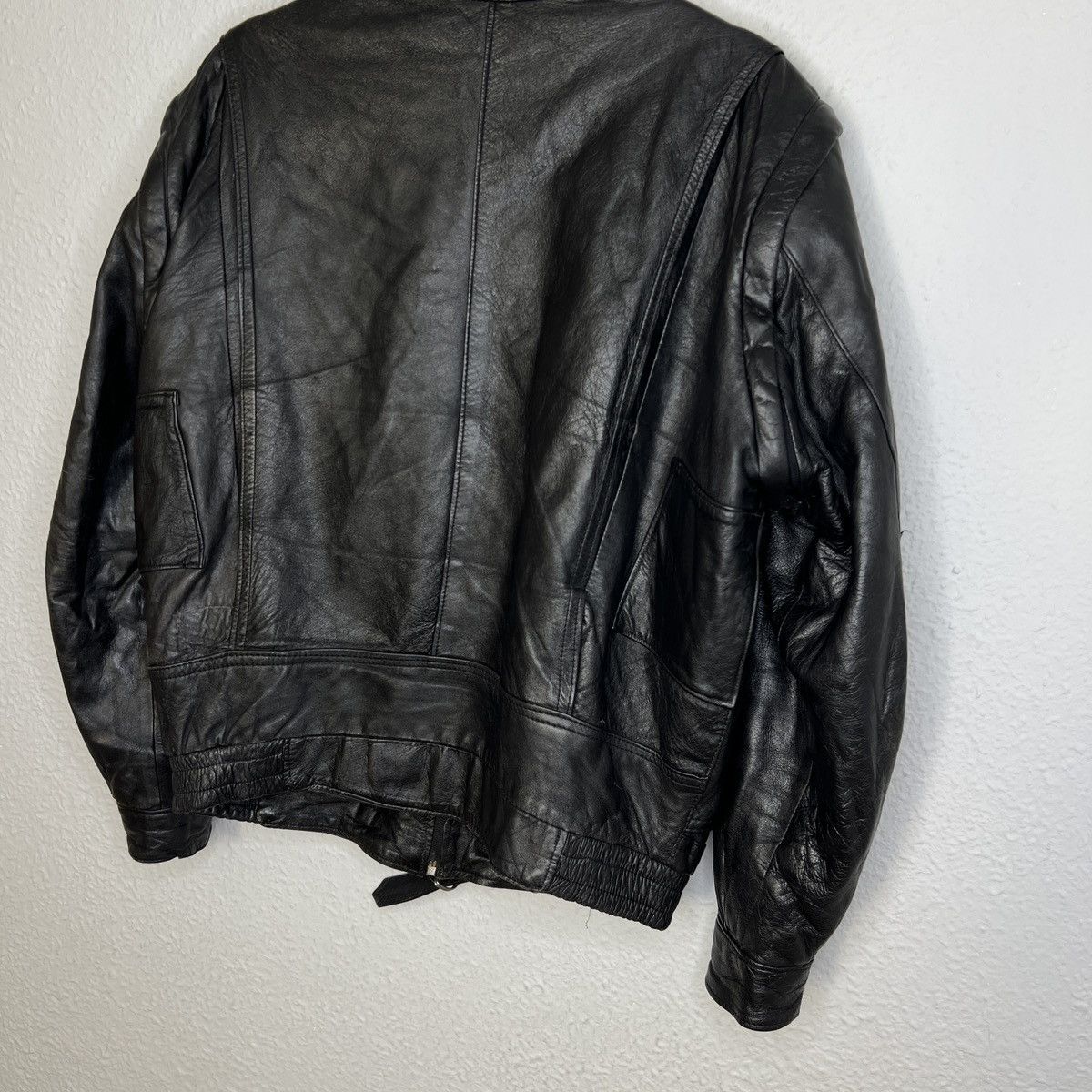 Vera Pelle × Vintage Vintage Leather Jacket Biker Ramones Black Genuine Trucker Size US M / EU 48-50 / 2 - 8 Thumbnail
