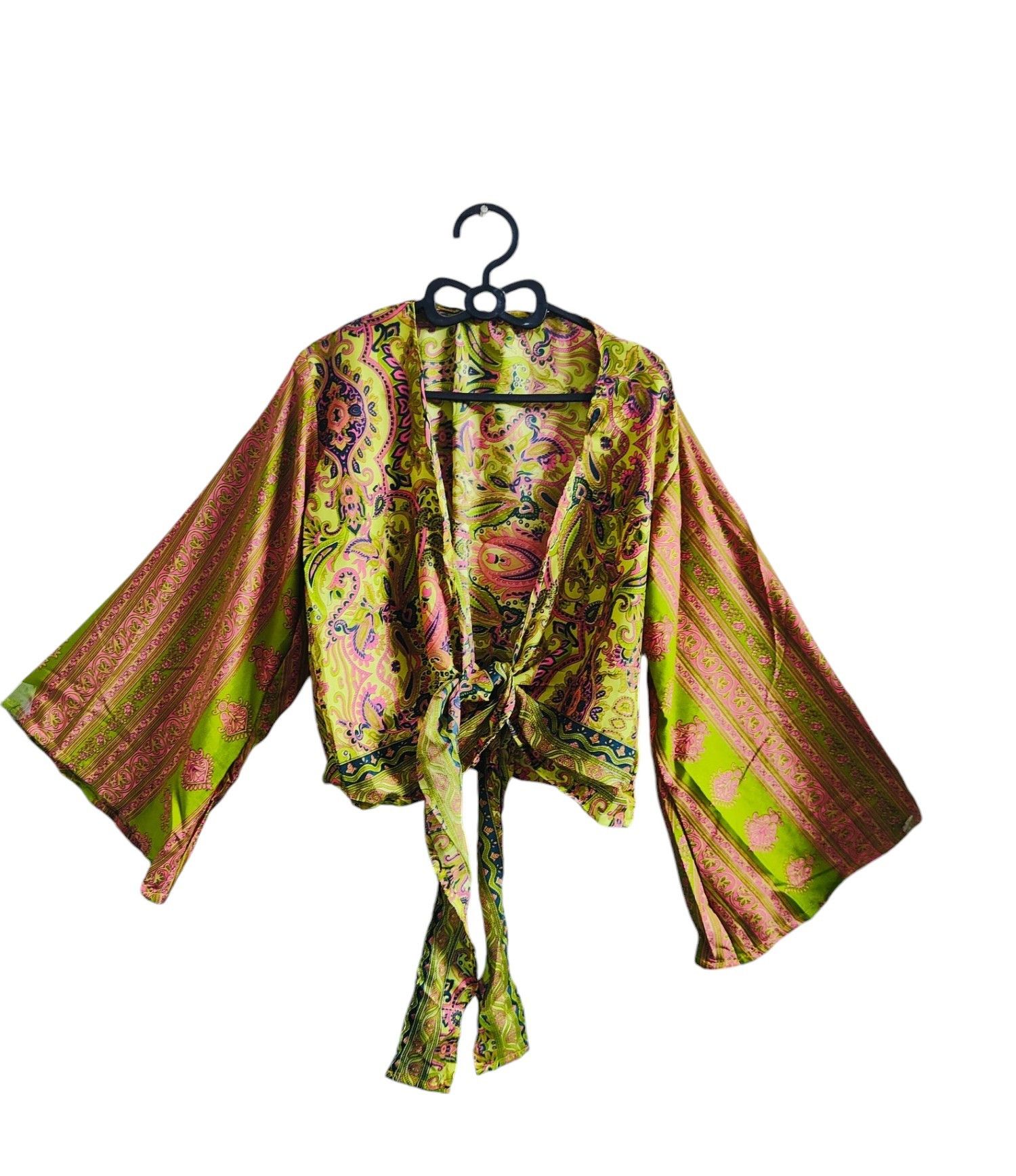 Other Bell Sleeves Silk Floral Printed Women Tie Top Size M / US 6-8 / IT 42-44 - 1 Thumbnail