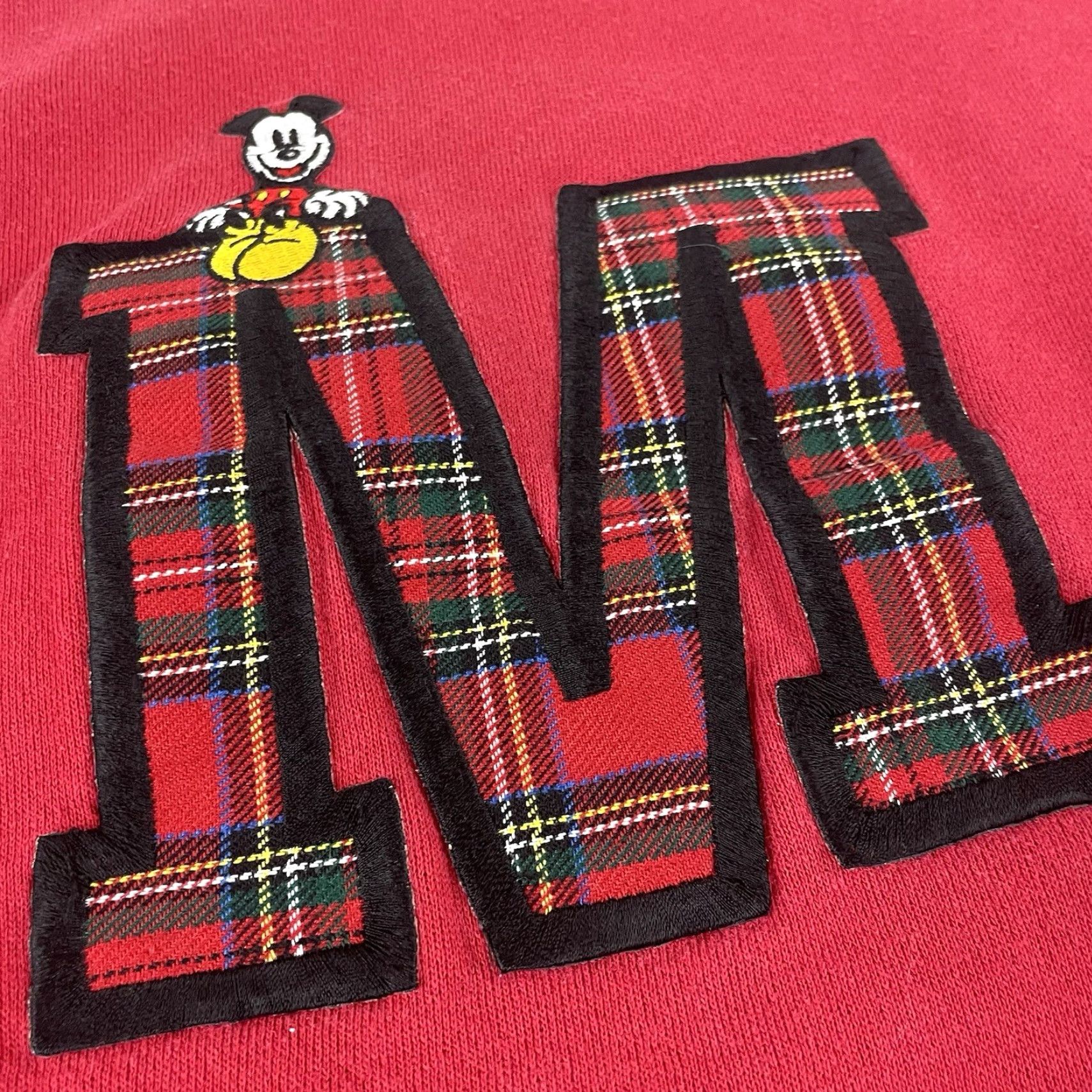 Disney VINTAGE Disney Mickey Mouse Sweatshirt Large Red Pullover Crewneck Plaid USA D48 Size US L / EU 52-54 / 3 - 2 Thumbnail