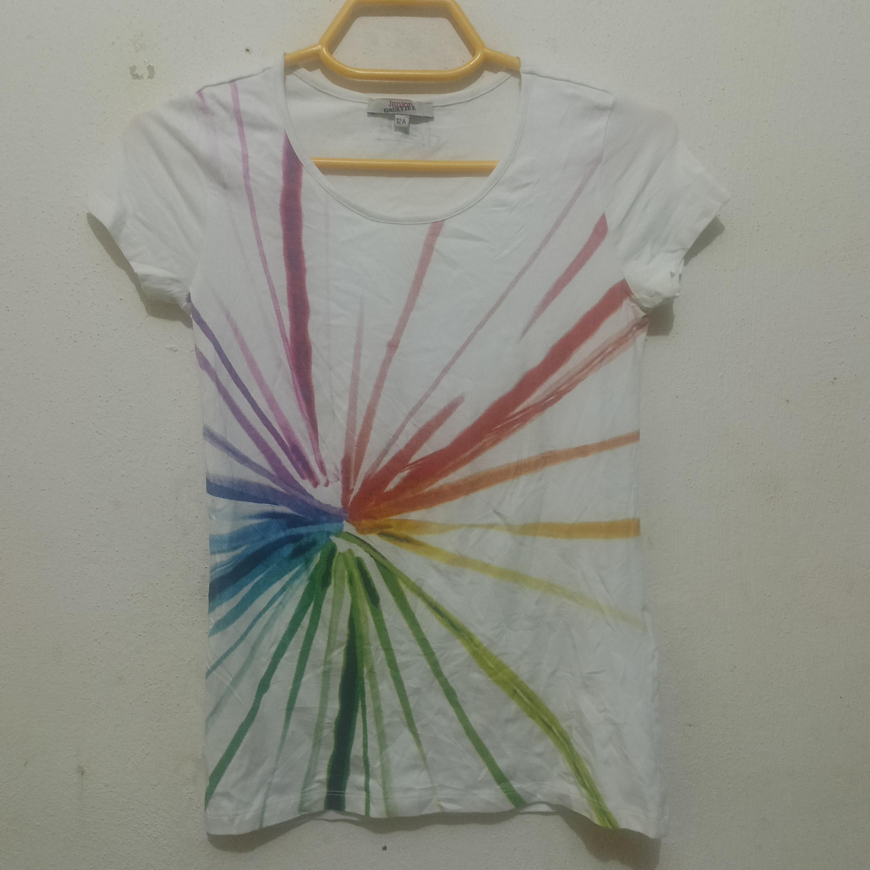 Jean Paul Gaultier Junior Gaultier Tie dye rainbow design stretch t shirt Size XS / US 0-2 / IT 36-38 - 1 Thumbnail
