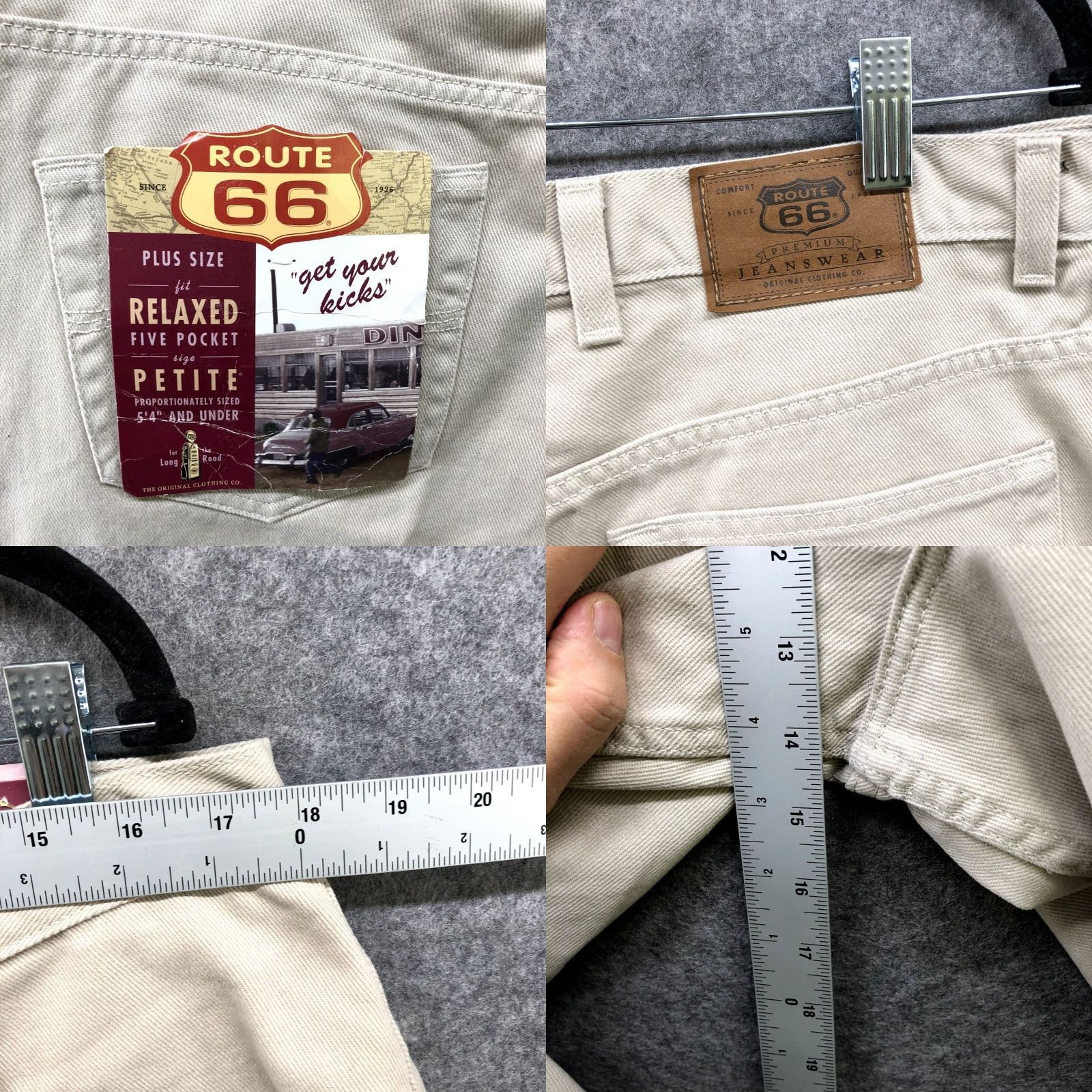 Route 66 NWT Route 66 Relaxed Fit Chino Jeans 5 Pocket Womens 20P Beige Canvas Denim Shirt? Size 42" / US 20 - 8 Thumbnail
