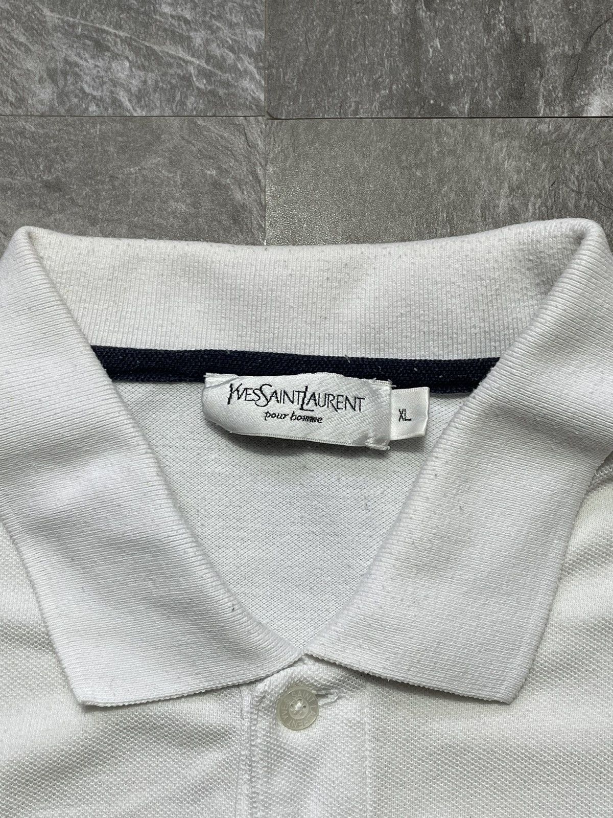 Other Vintage Yves Saint Laurent YSL Polo T Shirt Big Logo Luxury Size US XL / EU 56 / 4 - 4 Thumbnail