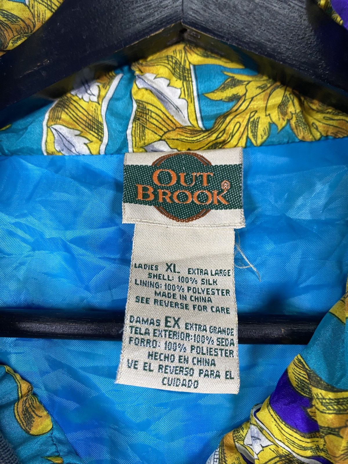 Vintage Vintage OUT BROOK Silk Jacket Baroque Clock Print Teal Gold Size US XL / EU 56 / 4 - 6 Thumbnail