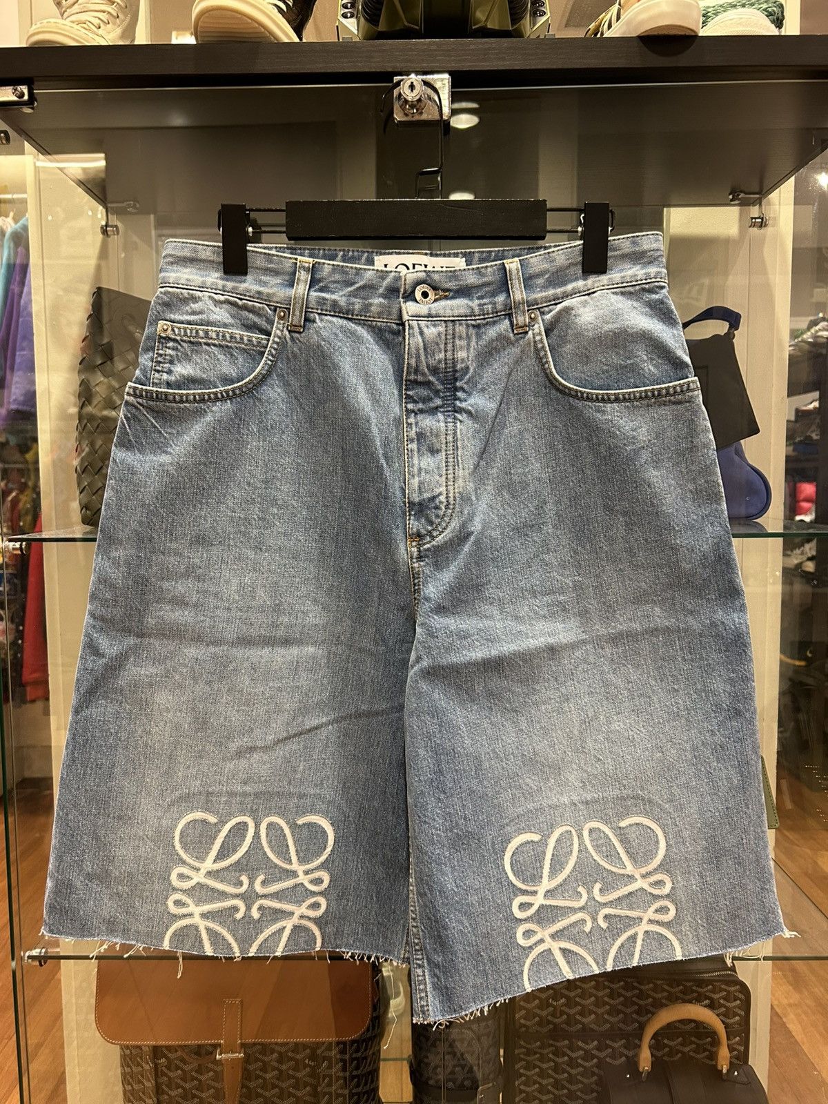 Loewe Anagram Denim Shorts