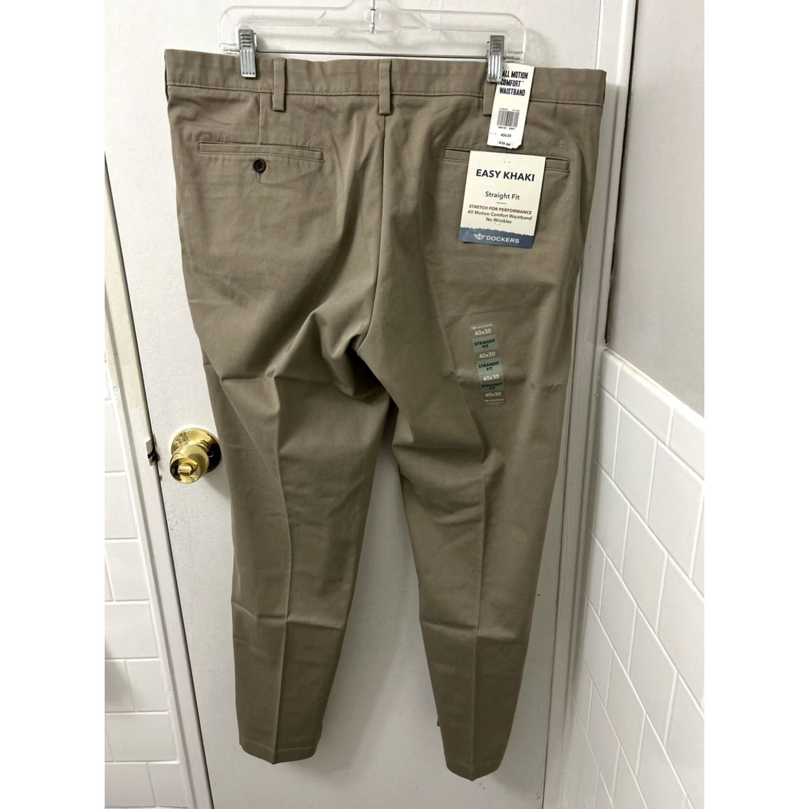 Dockers DOCKERS Easy Khaki Pants Mens 40x30 Tan Straight Fit Stretch Performance NWT Size US 40 / EU 56 - 2 Thumbnail