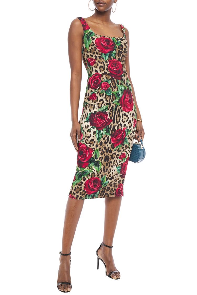 Dolce & Gabbana o1y0825 Midi Dress in Multicolor Size XS / US 0-2 / IT 36-38 - 2 Thumbnail