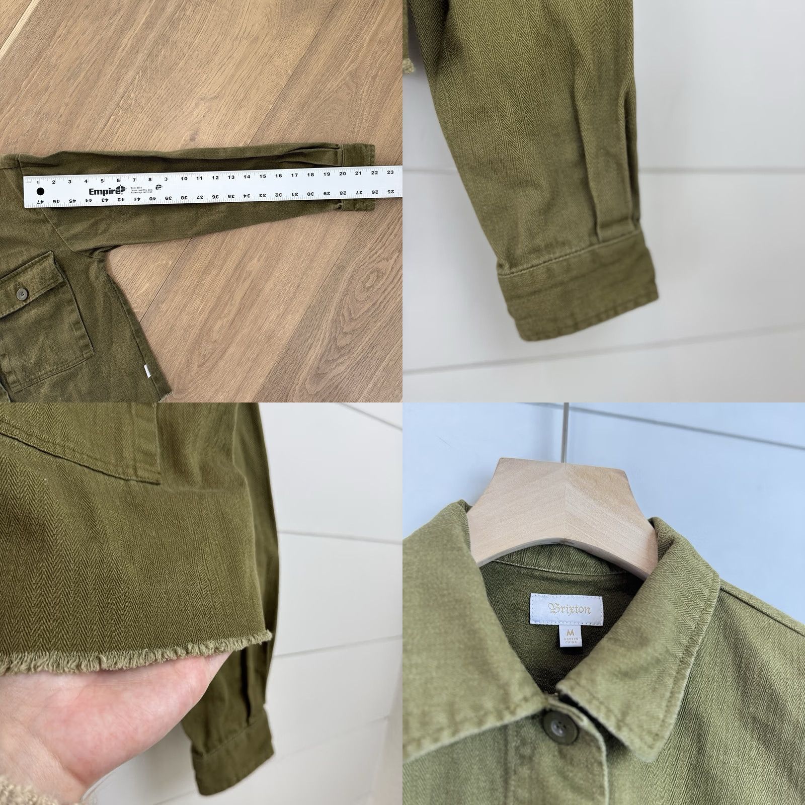 Brixton Brixton Jacket Denim Short L/S Cropped Olive Green Button Fridge? Size M / US 6-8 / IT 42-44 - 8 Thumbnail