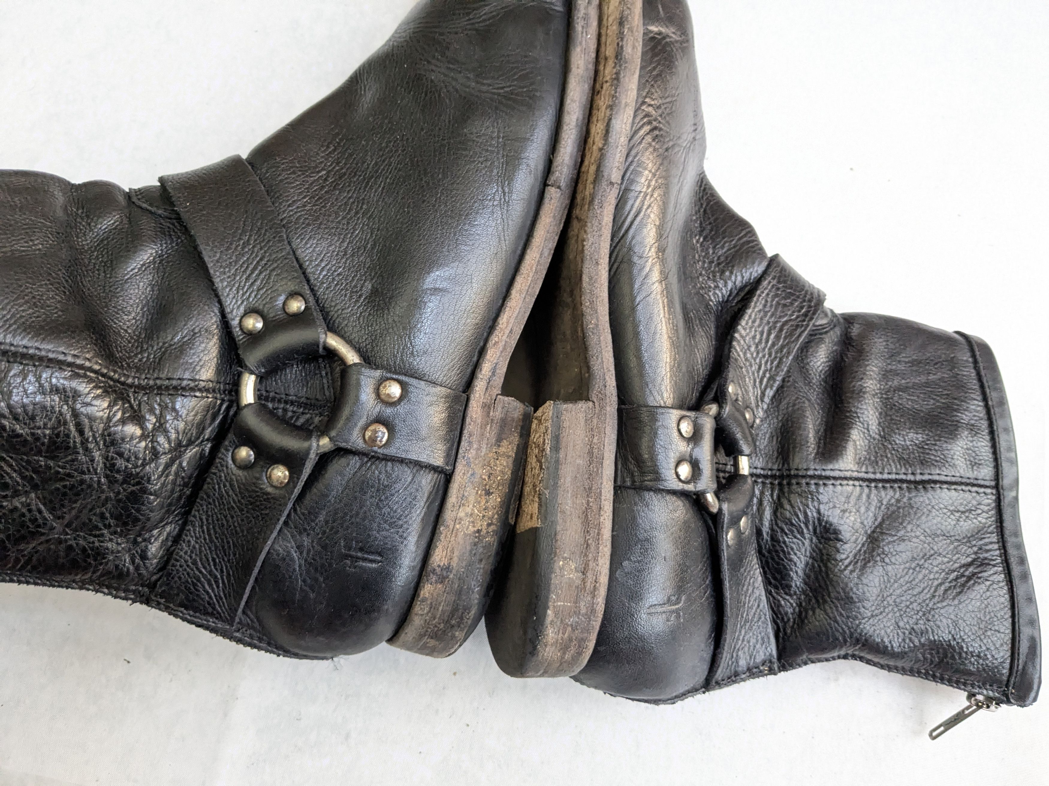 Frye Frye Harness Black Leather 12 D Leather Buckle Size US 12 / EU 45 - 9 Thumbnail