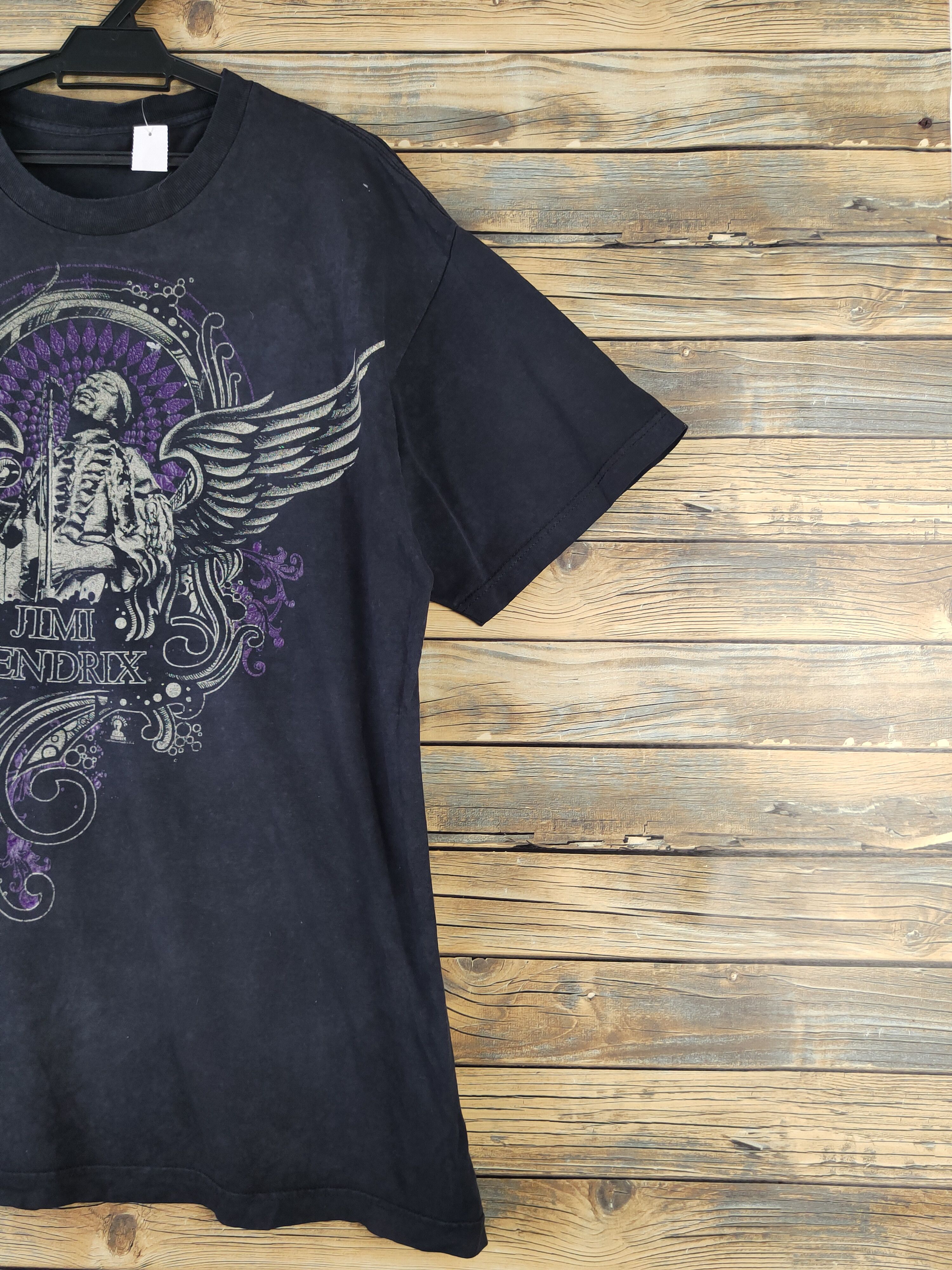 Band Tees DLL Jimi Hendrix rap band vintage faded Black tee #1442 Size US XL / EU 56 / 4 - 5 Thumbnail