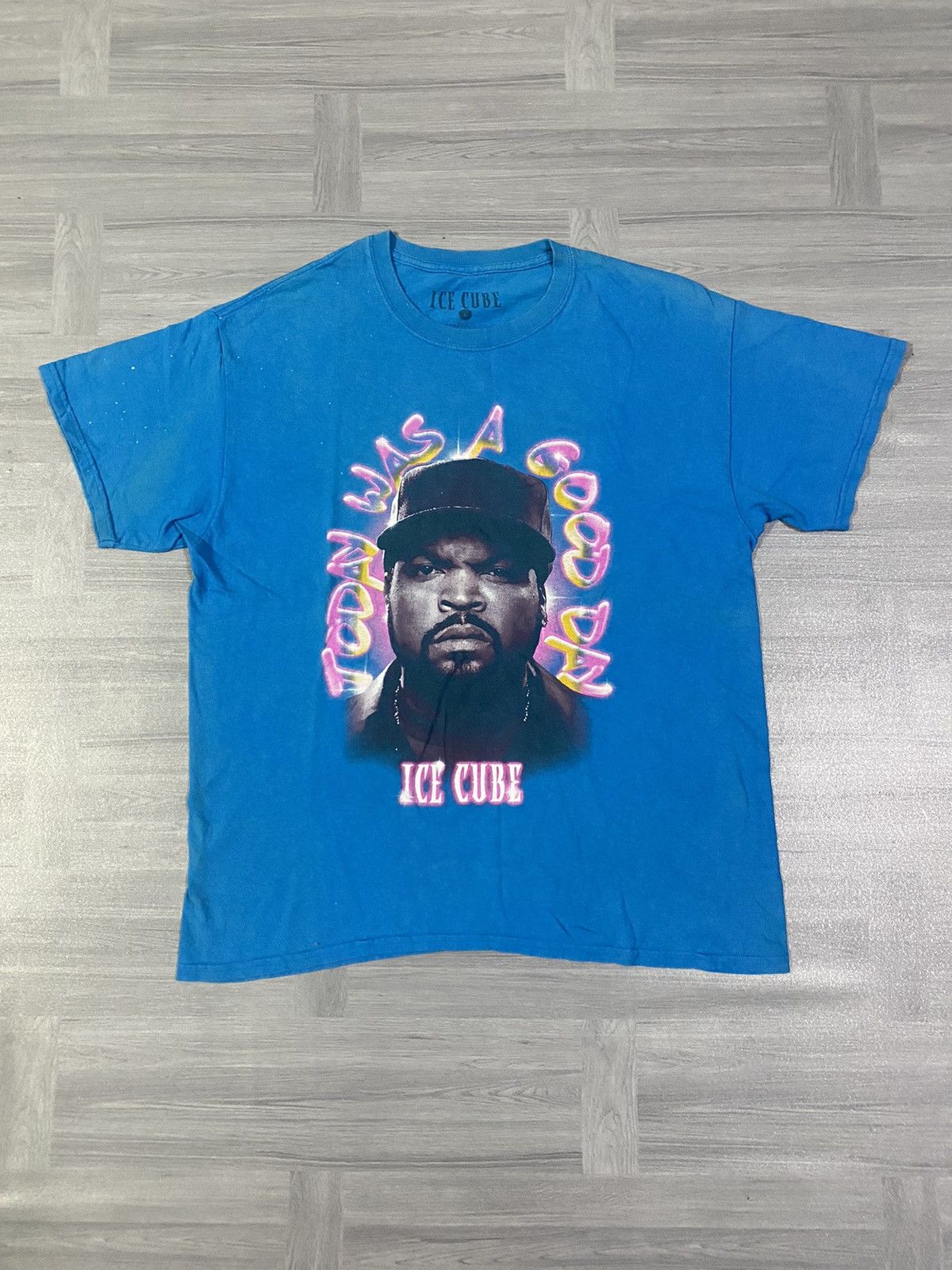 Band Tees Aqua Blue Graffiti Ice Cube Tee Size US L / EU 52-54 / 3 - 1 Thumbnail