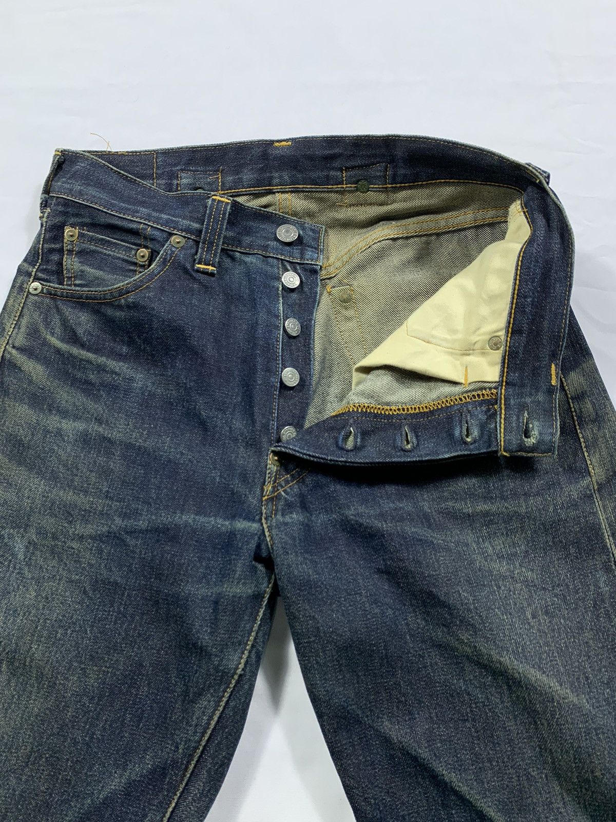 Levi's Vintage Clothing Vintage Levis 201XX Big E Selvedge Button Denim Jeans Size US 30 / EU 46 - 5 Thumbnail