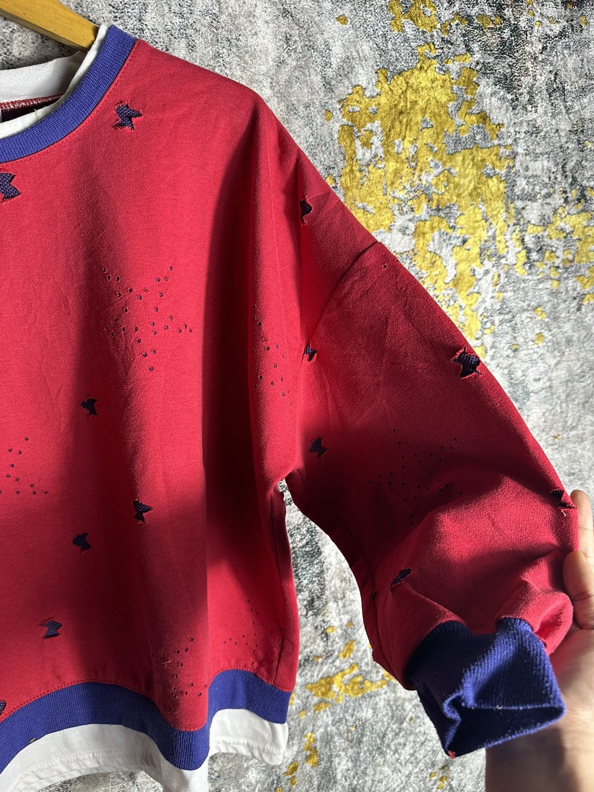 Beauty Beast CRAZY FASHION DISTRESSED DOUBLE LAYER GRUNGE PUNK SWEATSHIRT Size US XXL / EU 58 / 5 - 4 Thumbnail