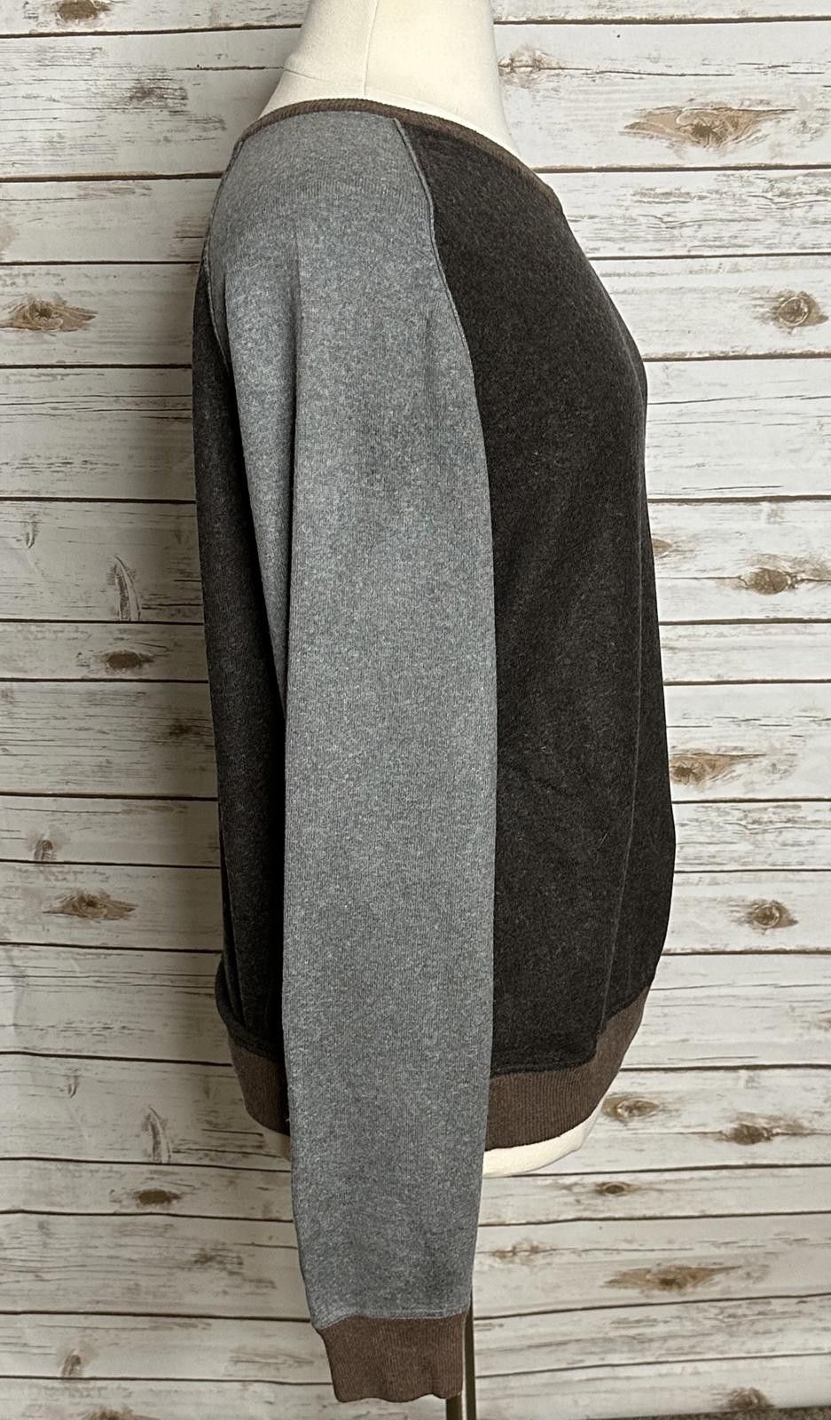 Gap Vintage GAP brown/gray cotton/cashmere V-neck sweater Size US XXL / EU 58 / 5 - 4 Thumbnail