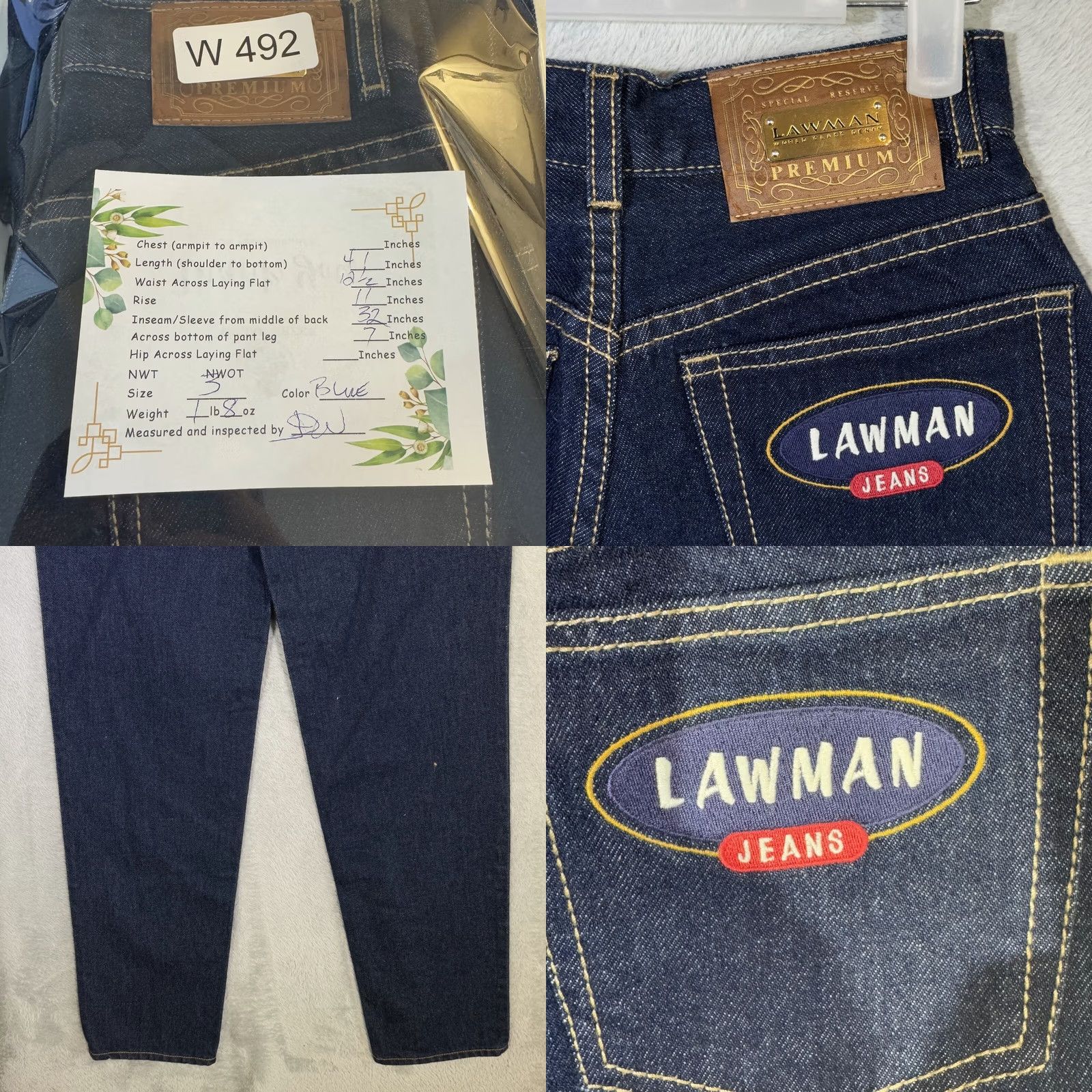Denime Lawman Jeans Women’s Size 3 Blue Denim Medium Wash Skinny 100% Cotton Size 26" / US 2 / IT 38 - 8 Thumbnail