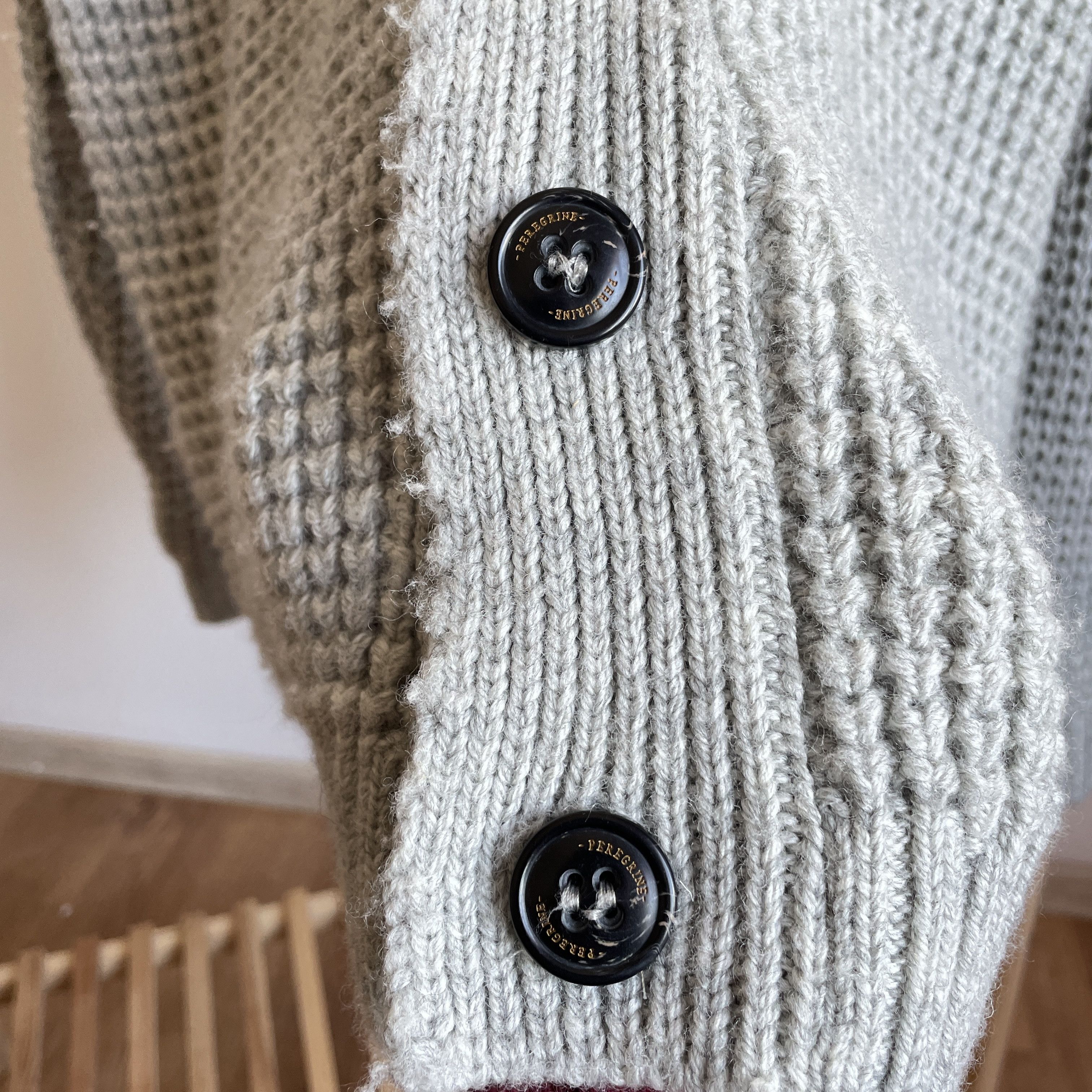 Other Celtic & Co Waffle Stitch Shawl Collar Wool Cardigan Size L Size US L / EU 52-54 / 3 - 6 Thumbnail