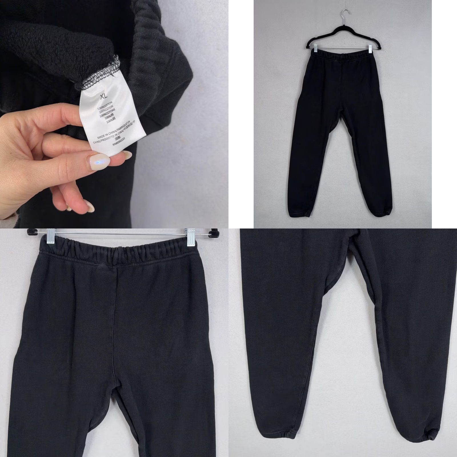 Fear of God Fear of God Pants Womens XL Black Essentials Women Fleece Sweatpants Joggers Streetwear Size 40" / US 18 - 8 Thumbnail