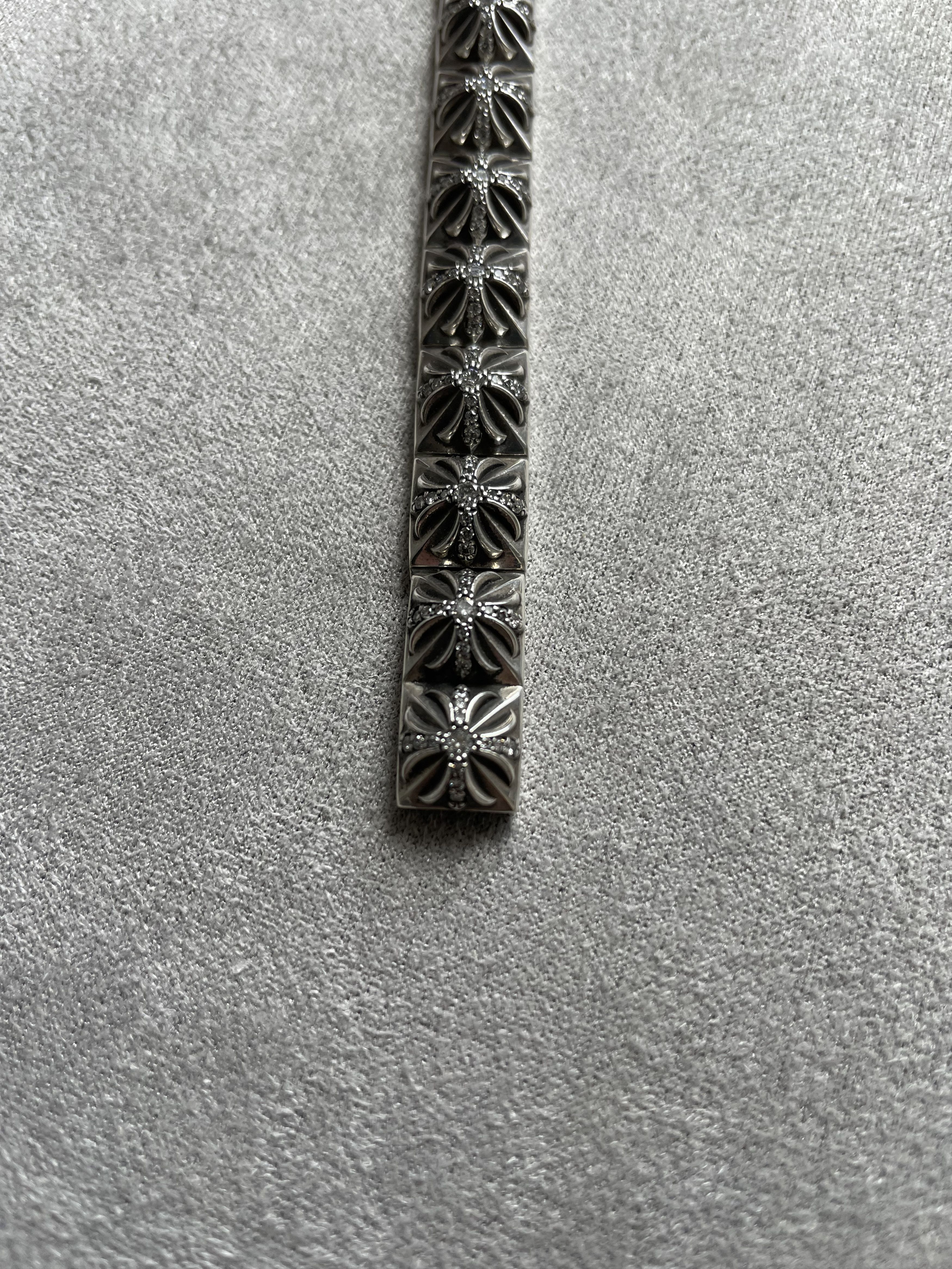 Chrome Hearts Chrome Hearts Silver Diamonds Pyramid Hinged Plus Bracelet Size ONE SIZE - 6 Thumbnail