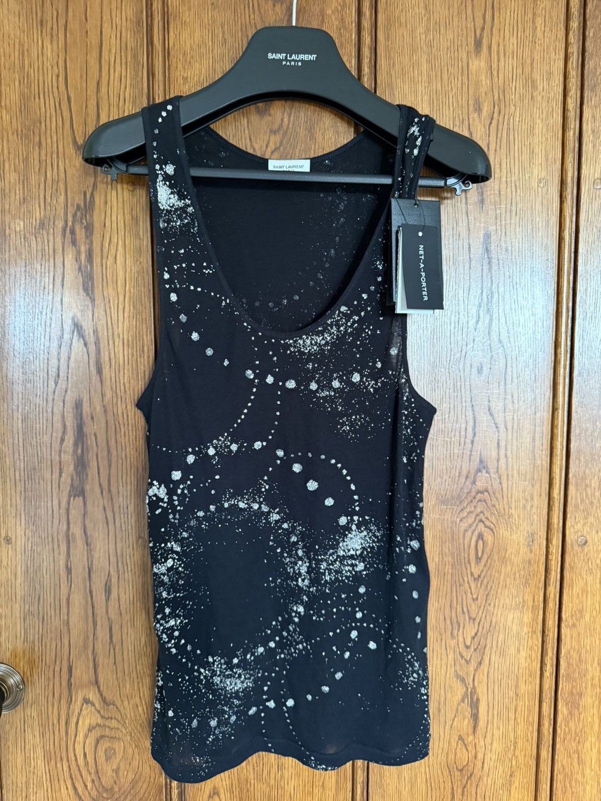 Saint Laurent Paris SS20 Saint Laurent black silver glitter vest tank top L BNWT Size US L / EU 52-54 / 3 - 1 Thumbnail