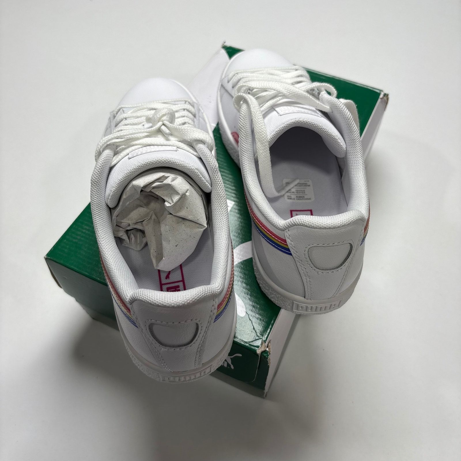 Puma Puma Clyde Glitch Rainbow Striped Leather Sneakers Size 8.5 Size US 8.5 / IT 38.5 - 4 Thumbnail