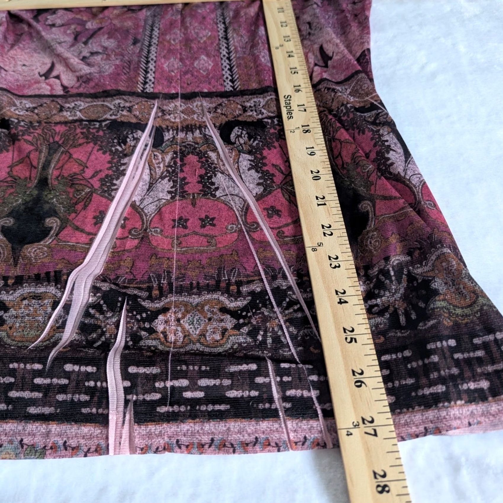 Pinko Pink Paisley Beaded V-Neck Long Sleeve Tunic Top Women's S Boho Blouse Shirt Size S / US 4 / IT 40 - 6 Thumbnail