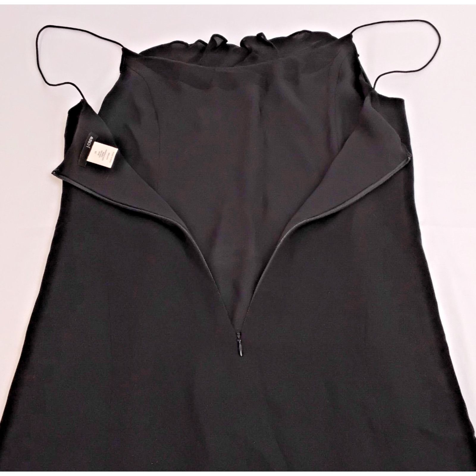 J.Crew J. Crew Silk Dress Women's 10 Black Ruffled Classic Knee Size L / US 10 / IT 46 - 7 Thumbnail