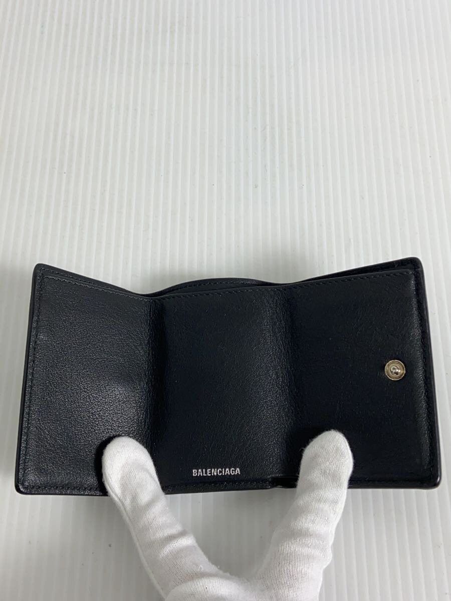 Balenciaga Sheepskin Tri-Fold Wallet Black