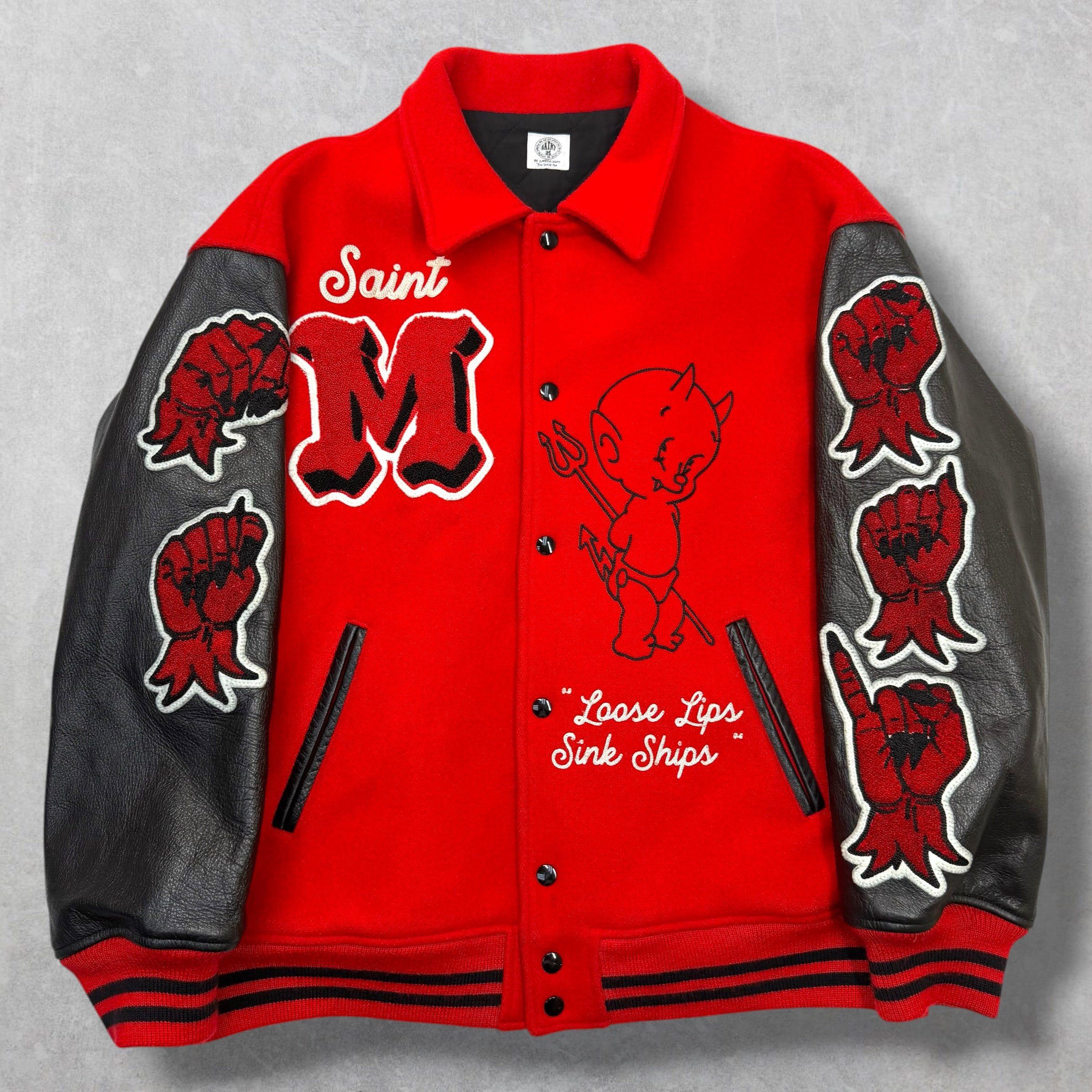 Saint Michael Saint Michael Devil Red Varsity Jacket XXL Size US XXL / EU 58 / 5 - 1 Thumbnail