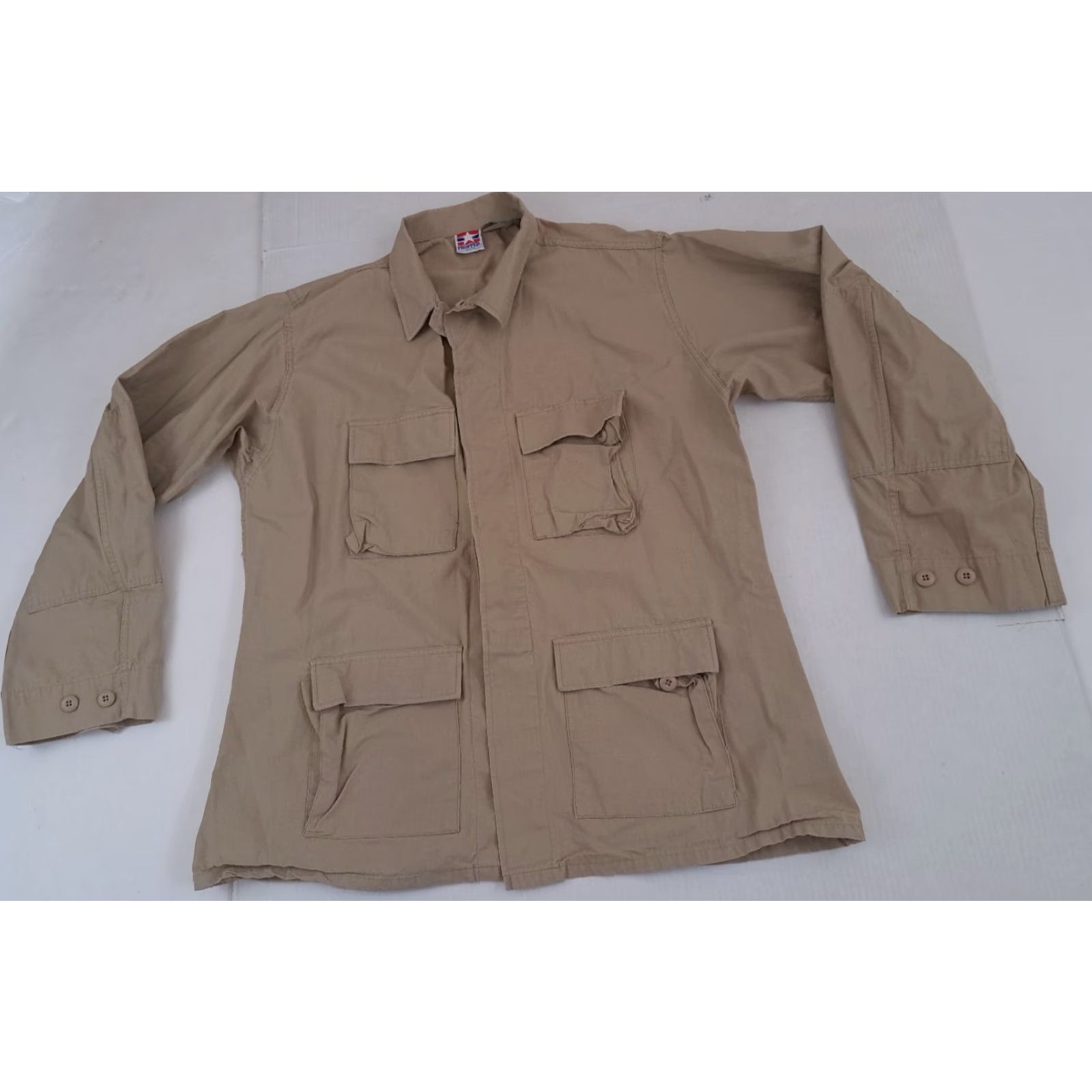 Propper VINTAGE PROPPER Military Jacket Coat Long XL Beige Cotton Button Mens Size US XL / EU 56 / 4 - 2 Thumbnail