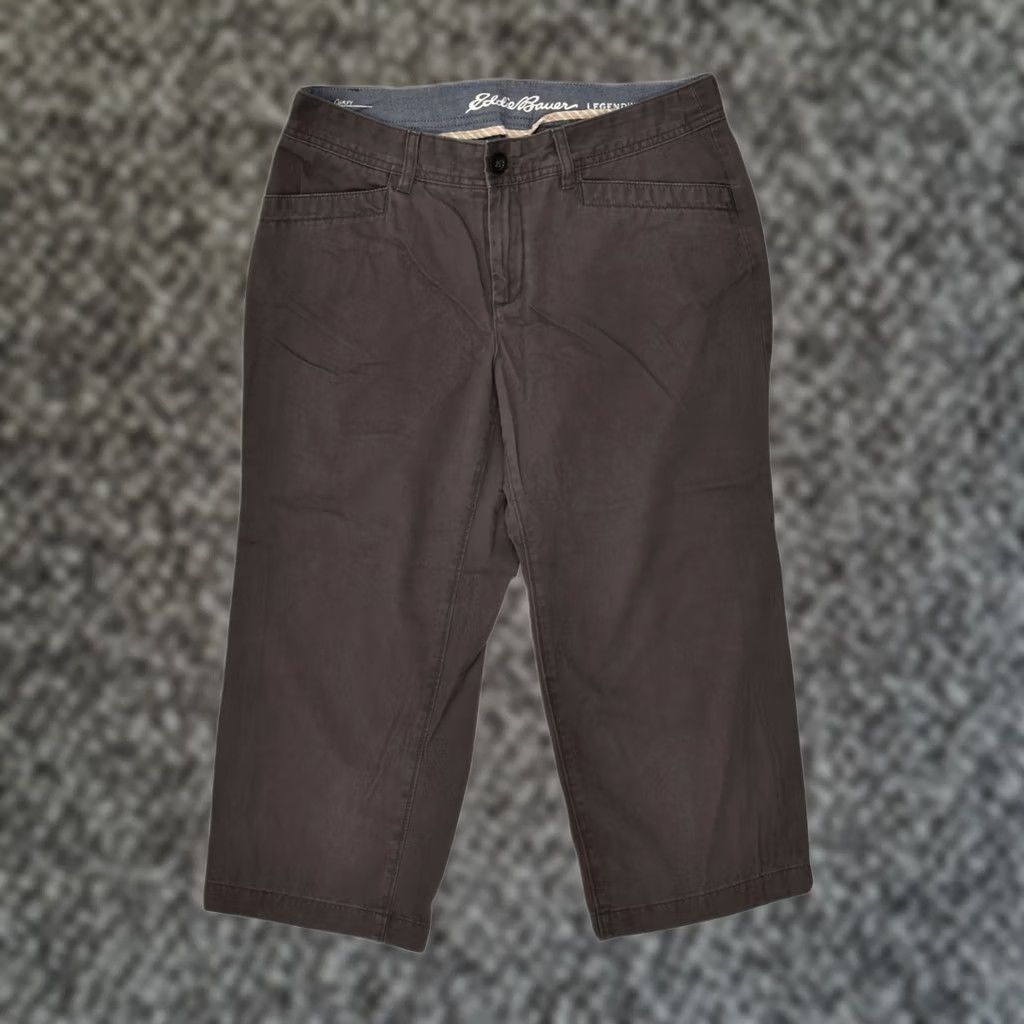 Eddie Bauer EDDIE BAUER Womens Grey Cotton Straight Capri Trousers US 8 Medium W32 L21 Size 32" / US 10 / IT 46 - 1 Thumbnail