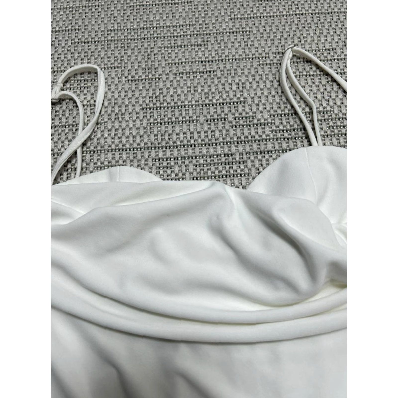 Zara Zara Bodysuit Womens XS White Drape Neck Adjustable Straps Padded Sleeveless Spaghetti Zip Pattern Solid Size XS / US 0-2 / IT 36-38 - 3 Thumbnail