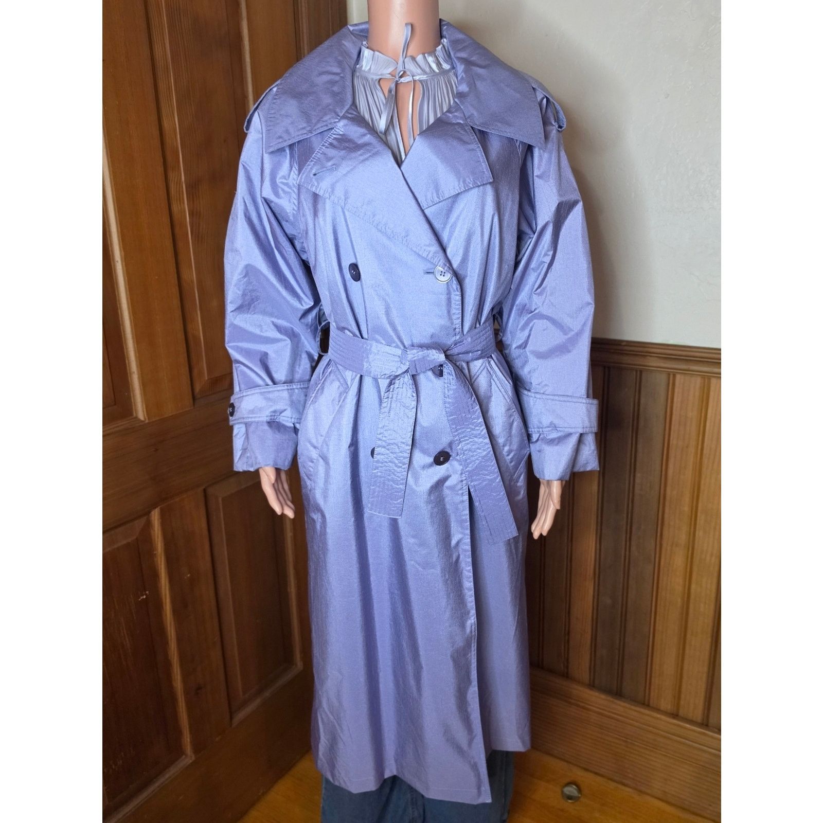 London Fog London Towne Purple Double Breasted Belted Trench Coat 4 Reg Size S / US 4 / IT 40 - 1 Thumbnail