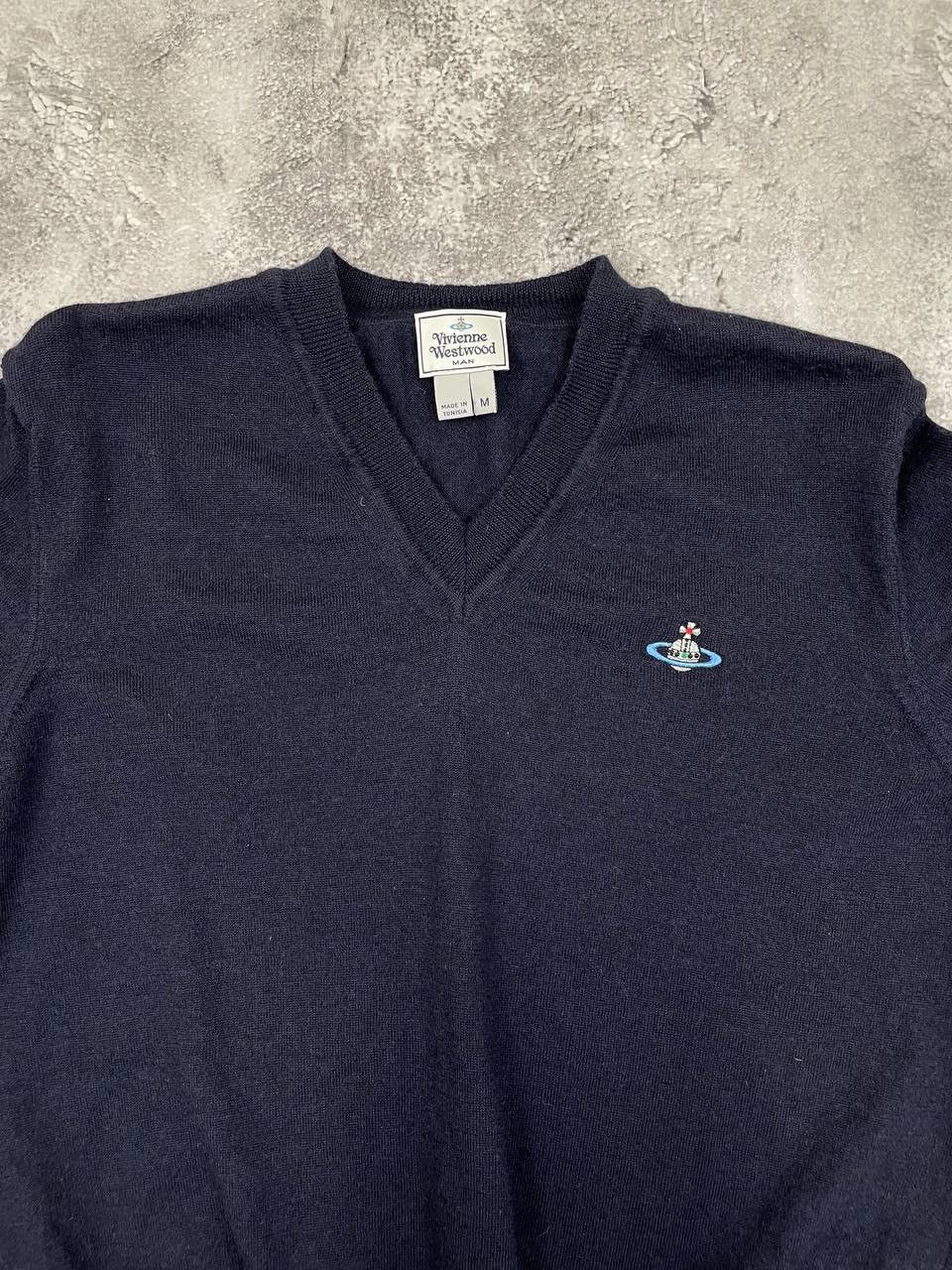 Vivienne Westwood Vivienne Westwood Men’s Vintage Sweater V Neck Navy Size M Size US M / EU 48-50 / 2 - 2 Thumbnail