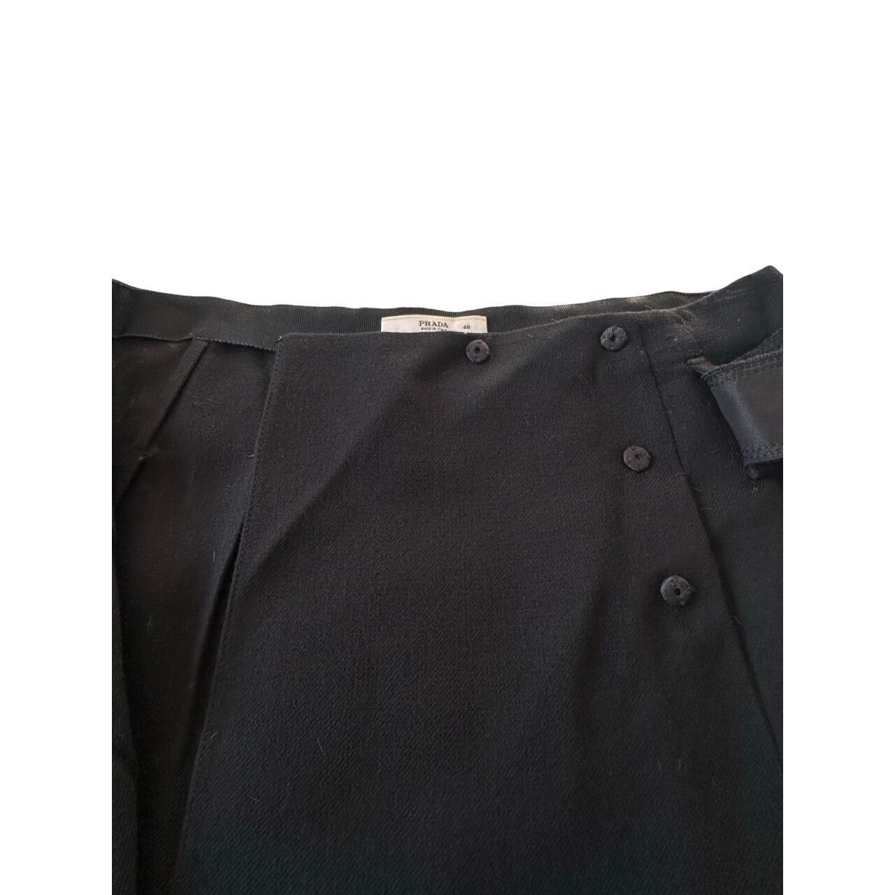 Prada Archival Prada FW2006 Black Wool Wrap Skirt IT46 Italy Size 32" / US 10 / IT 46 - 12 Thumbnail
