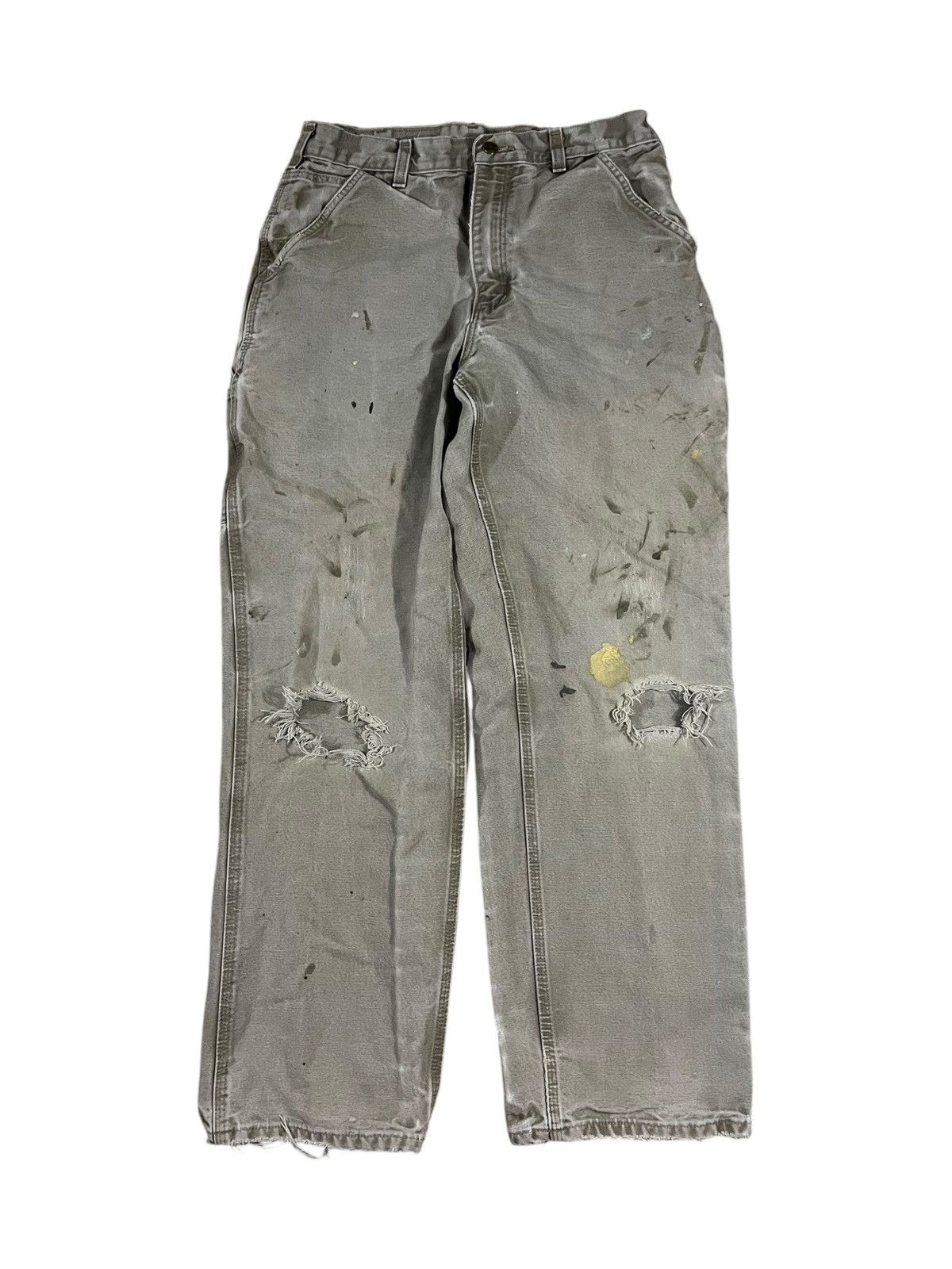 Carhartt B11 DES Work Pants Painted Faded Distressed Brown